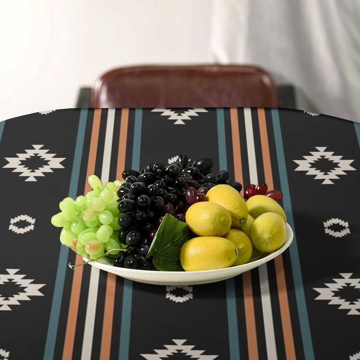 Aztec Tablecloth,Western Ethnic Geometric Stripe Print Table Cloth for Farmhouse Home Kitchen Dining Party Patio Indoor Outdoor Rectangle 55x55in