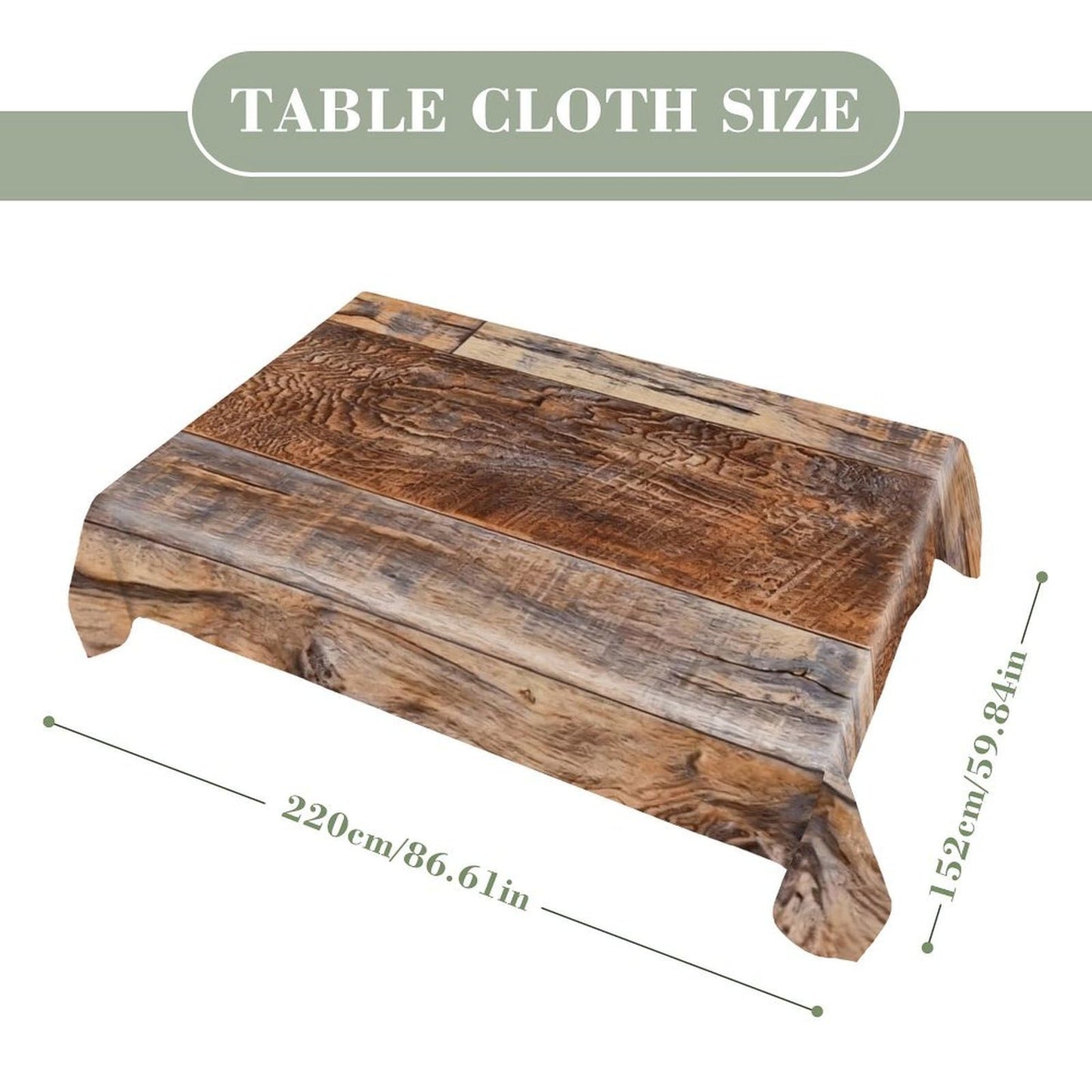 Vuiopuf Brown Wood Print Rectangular Tablecloth Perfect for Home, Restaurant, Hotel & Outdoor Patio Use