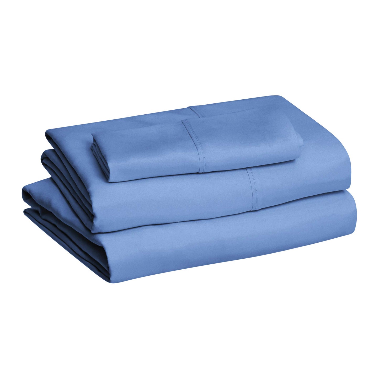 Amazon Basics Lightweight Ultra-Soft Breathable Brushed Microfiber 3-Piece Bed Sheet Set with 14-Inch Deep Pockets, Wrinkle Resistant, Twin XL, Dutch Blue, Solid