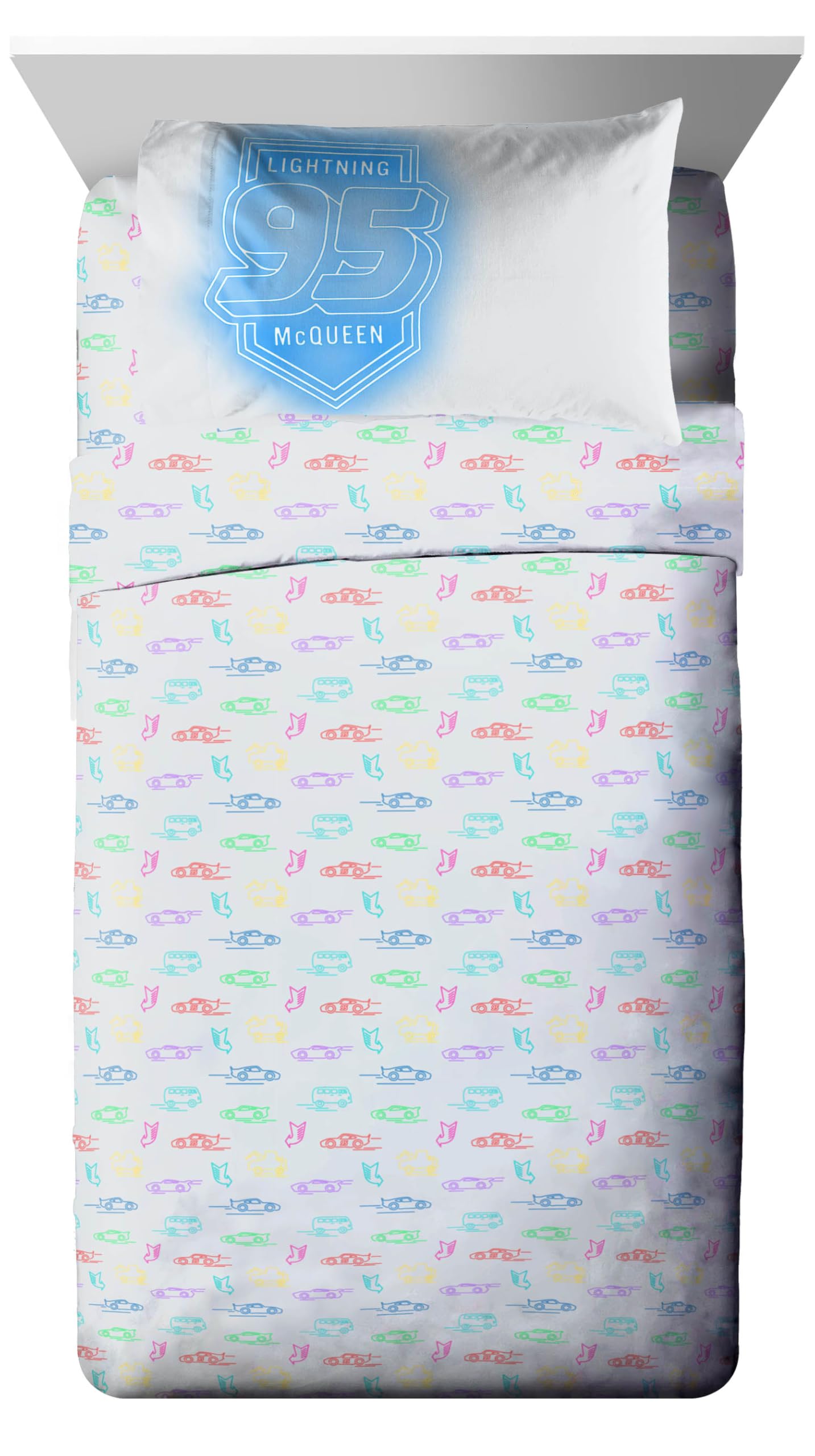 Jay Franco Kids Bed Set, Black, Cars, 5 Piece Twin