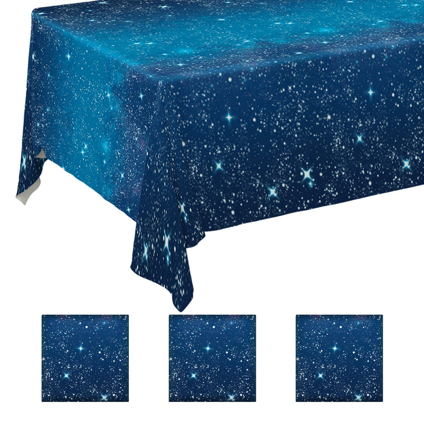 Space Tablecloth Gatherfun Space Stars Theme Party Supplies Starry Night Tablecloth Waterproof Plastic Galaxy Table Cover for Birthday Party Decorations 54x108 Inch 3PCS