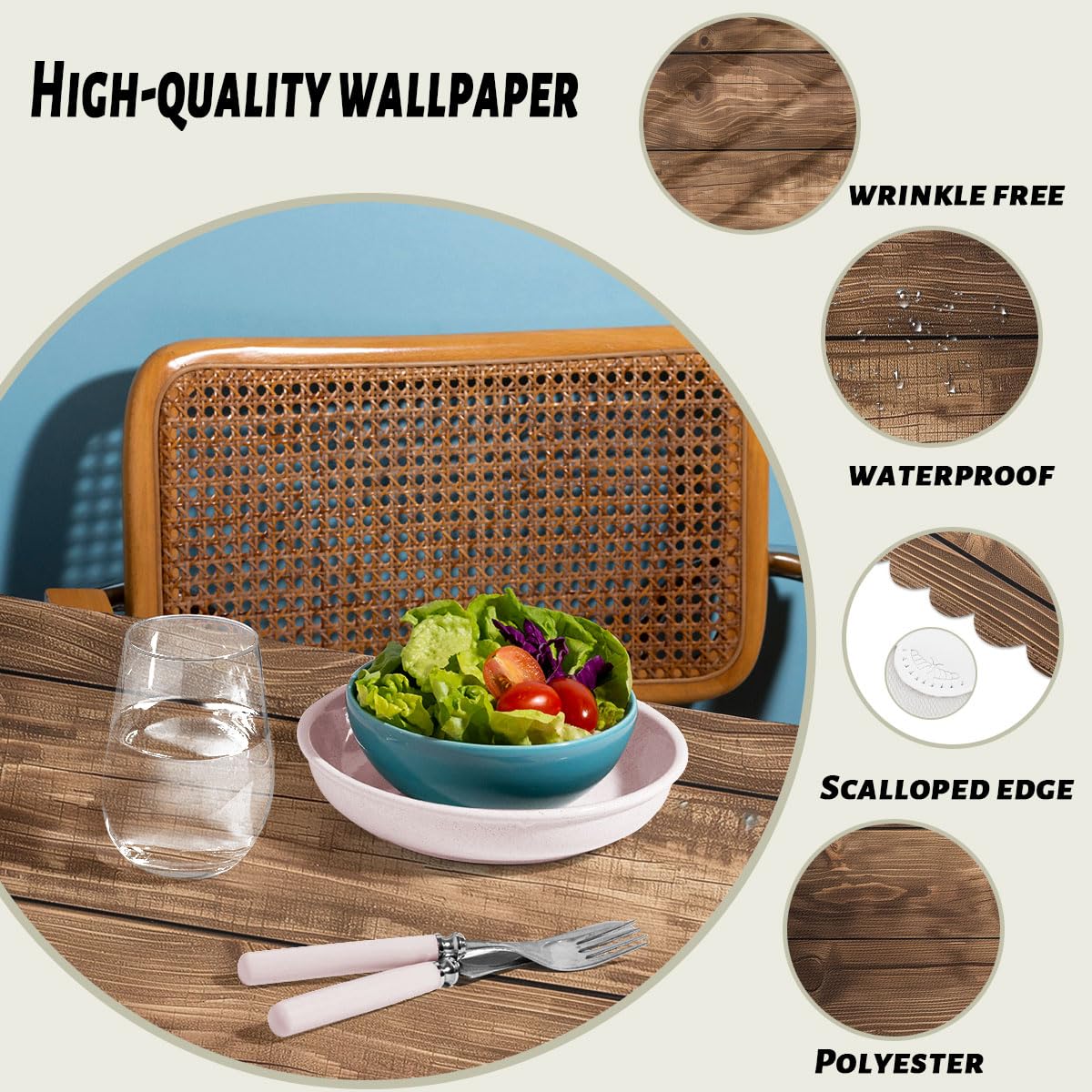 XYJFZL Brown Wood Grain Decorative Rectangle Tablecloth Rustic Western Wood Planks Rectangle Tablecloth Picnic Table Cover BBQ Table Cloths Polyester for Kitchen Coffee 52 x 70 Inch 4-6 Seats