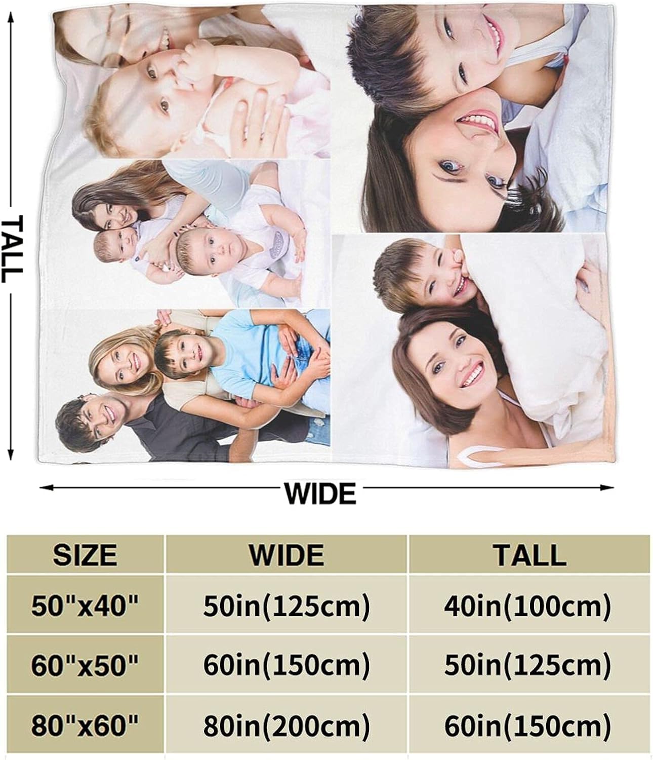 Ships Next Day . Custom Blanket with Photos Text Customized Blanket Personalized Flannel/Sherpa Throw Blankets for Adult Kid Birthday Christmas Halloween Fathers Mothers Valentines Gift - 50"x 60"
