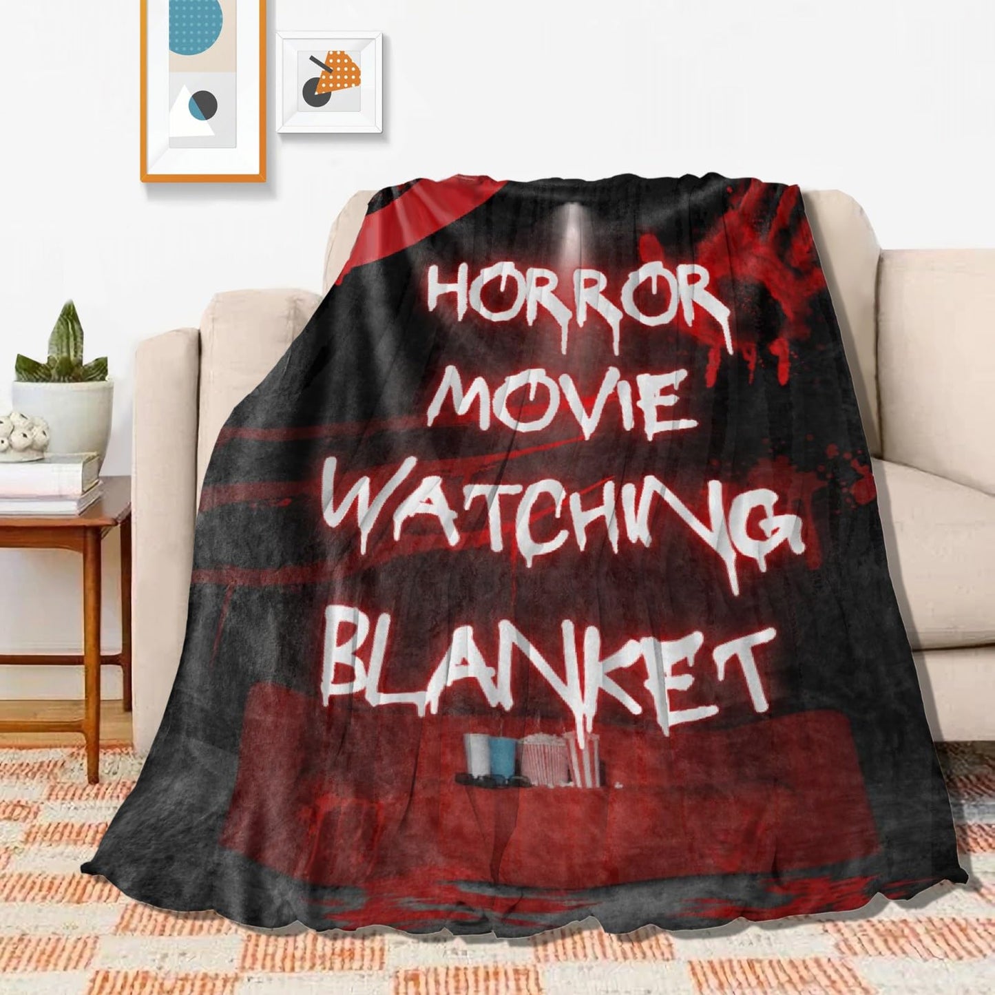 Horror Movie Blanket Ultra-Soft Warm Plush Soft Throw Gifts Lightweight Flannel Blankets for All Season Bed Couch Chair Living Room 50"x40" Small for Kids