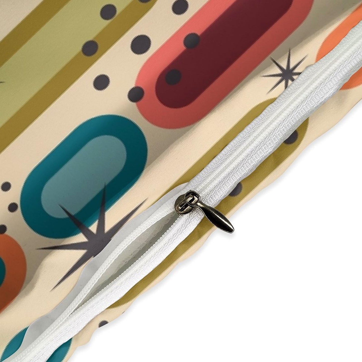 Colorful Aesthetic Comforter Cover Geometry Bed Set, Retro Atomic Duvet Cover，Modern Mid Century Bedding Sets，Aesthetic Abstract Art Bedding 3 Piece (1 Duvet Cover 86"x70" + 2 Pillow Sham 20"x30")