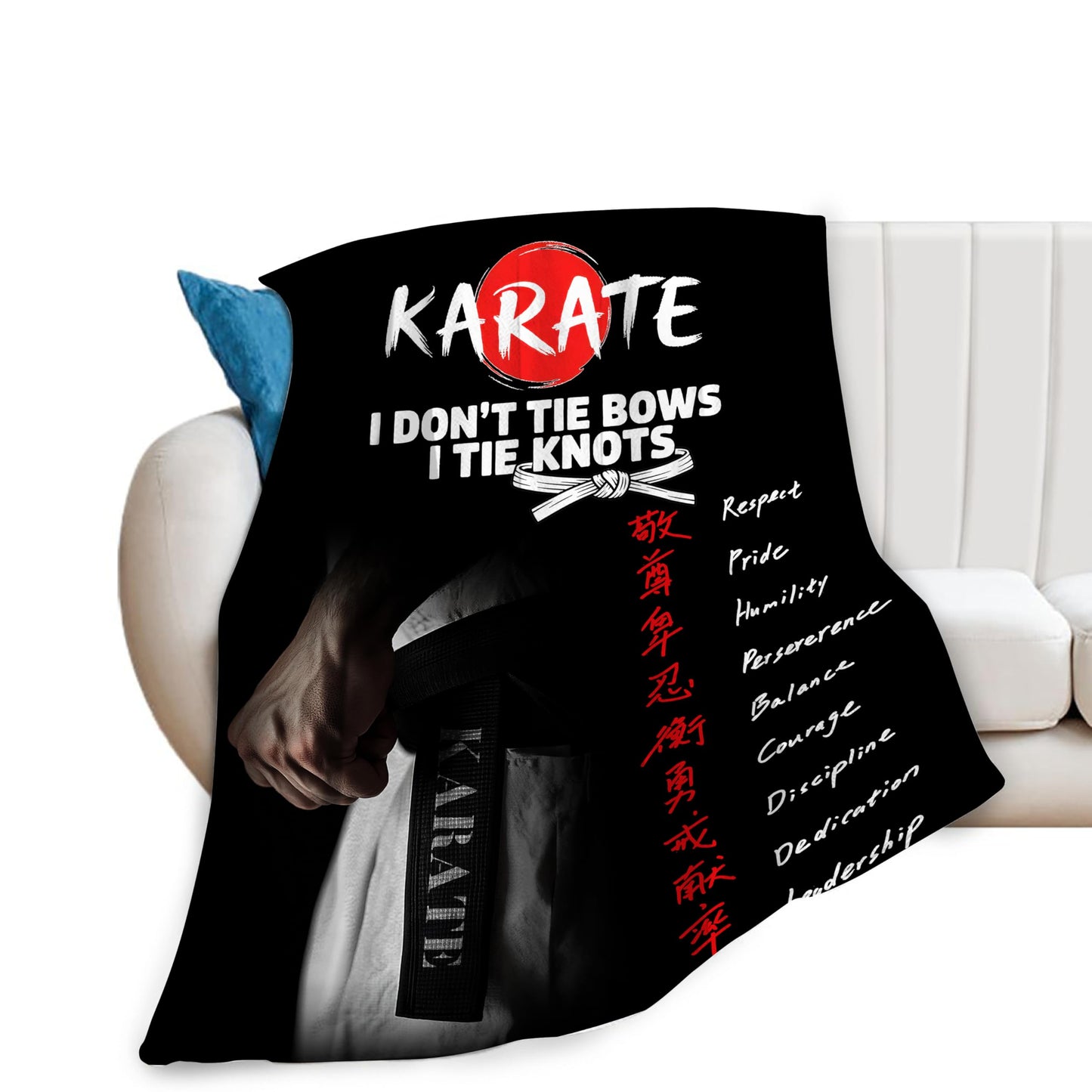 Uphomart Karate Gifts Blanket, Karate Throw Blankets, Gift for Men Women Boys Girls Lover Adult Cozy Fleece Flannel Bedding Stuff Plush for Couch Sofa Bed Decor 40"X50"