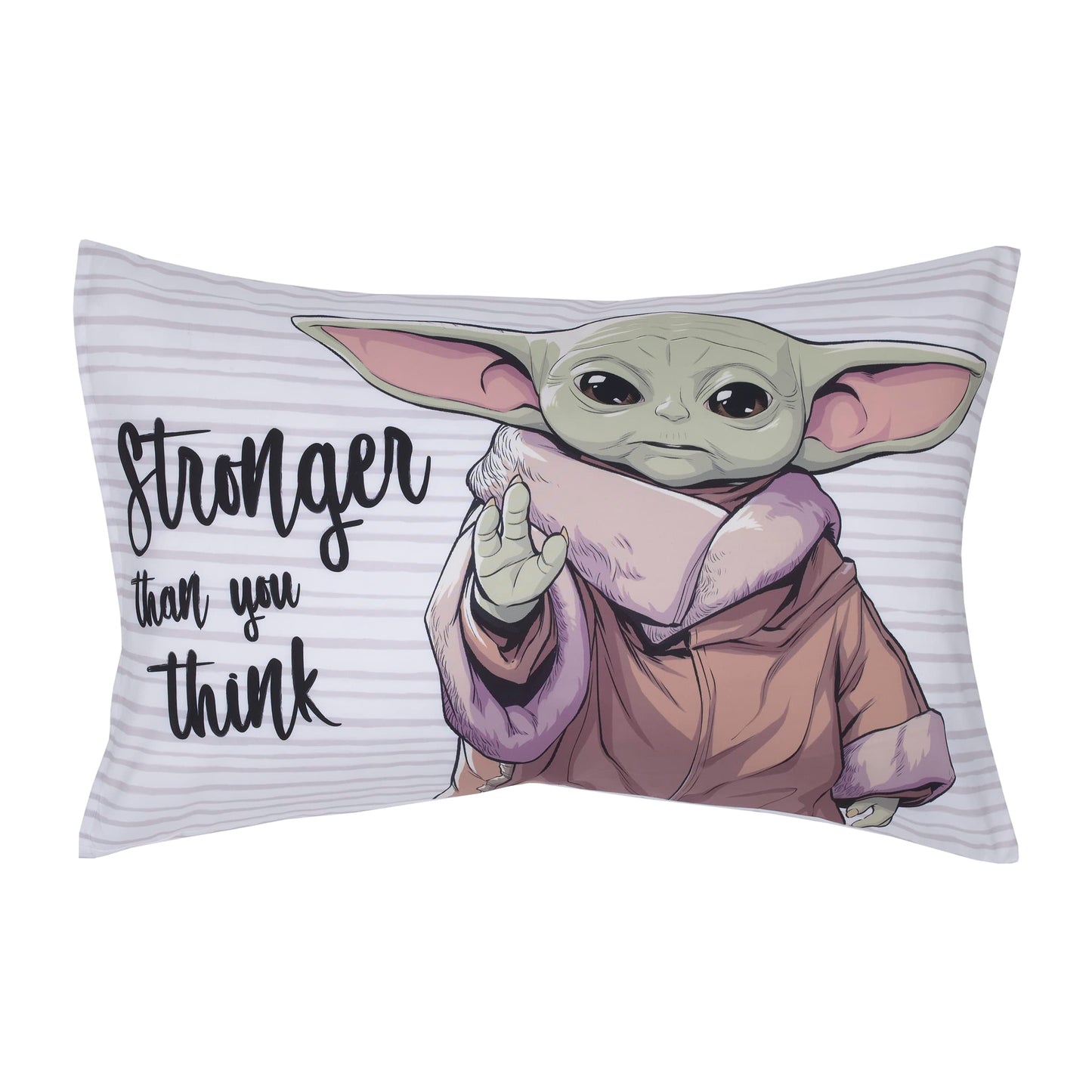 Disney Star Wars The Mandalorian Grey, Tan and Blue 4 Piece Toddler Bed Set - Comforter, Fitted Bottom Sheet, Flat Top Sheet, and Reversible Pillowcase