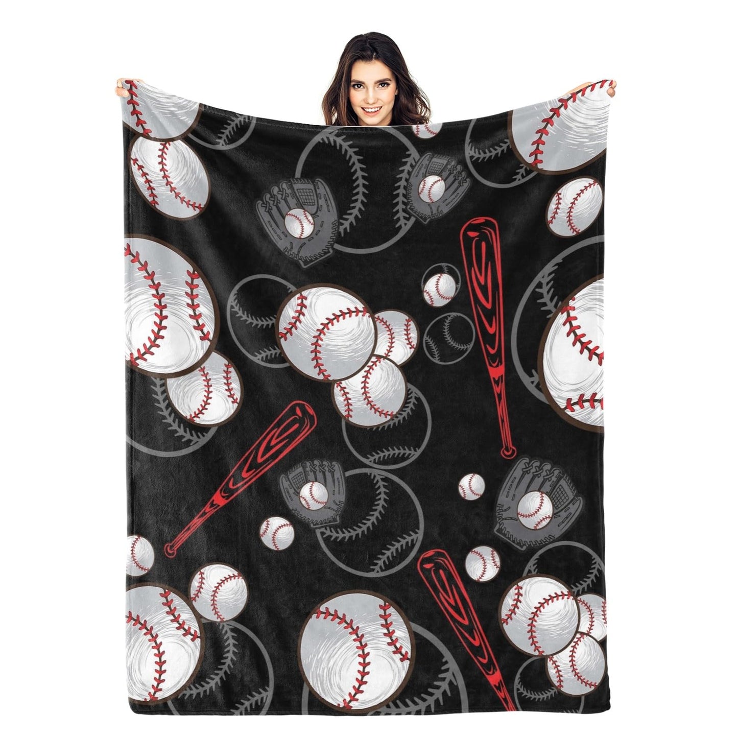 Baseball Blanket Gifts, Baseball Throw Blanket for Boys, Baseball Gifts for Kids, Teens, Adults Baseball Lovers, Sport Baseball Print Soft Cozy Blanket for Couch Bed (50"X40", Baseball)