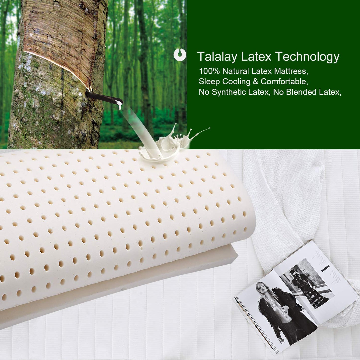 10 Inch Hybrid Mattress in a Box, Twin XL Size Latex Mattress with Memory Foam & Individually Pocket Coils Springs, Pressure Relief, Motion Isolation, Edge Support, CertiPUR-US Certified, Medium Firm
