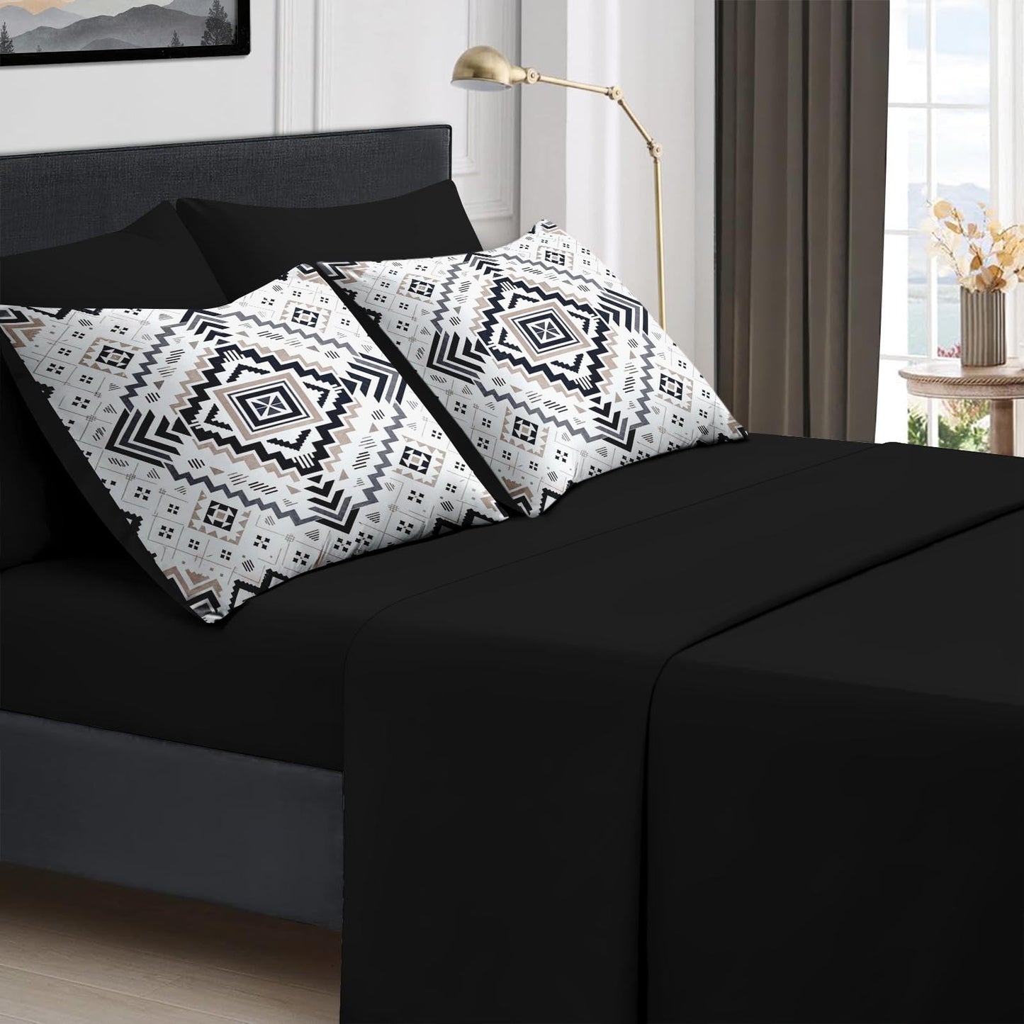 Boewywh Comforter Set Twin Size Aztec Southwestern Geometric 7 Pcs, Bedding for Kids and Adults, Boho Western Bed Sheet Sets with Fitted Sheet 2 Pillowcases & 2 Shams for Bedroom Bed Decor