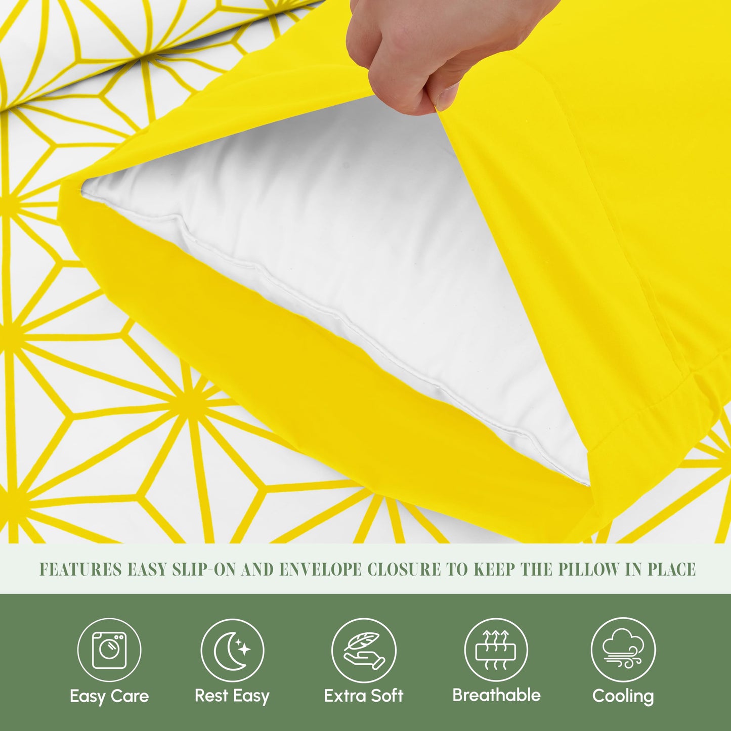 Elegant Comfort Luxury Soft 6-Piece Cube Geometric Pattern Sheet Set - 1500 Premium Quality Microfiber - Wrinkle and Fade Resistant Coziest Bedding Set, All Around Elastic Fitted Sheet, Full, Yellow