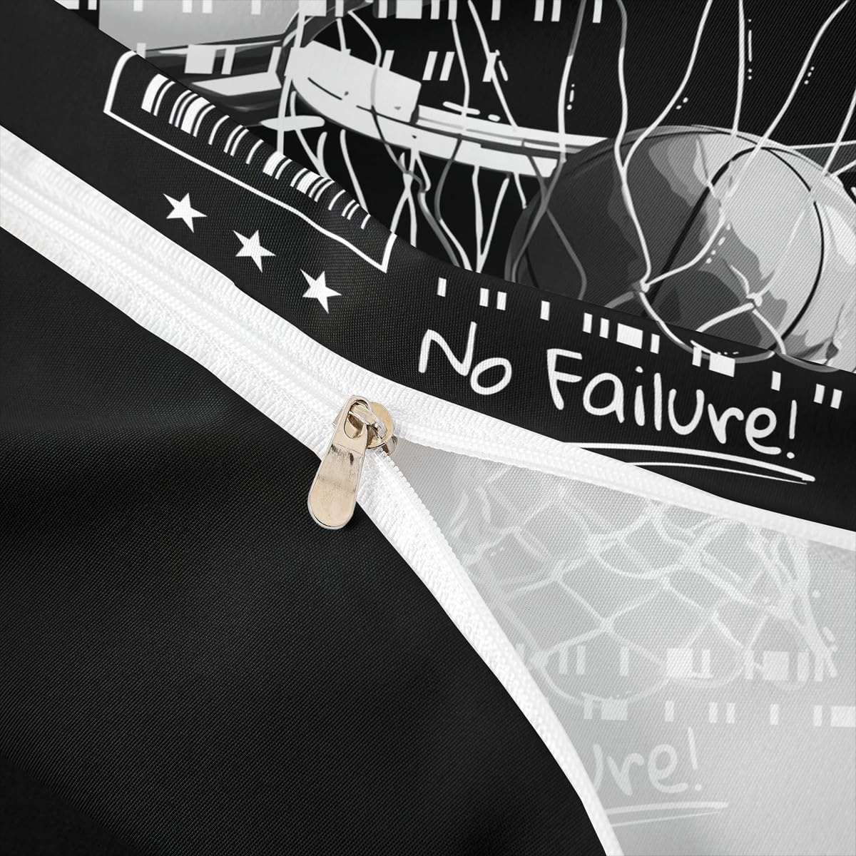 Erosebridal Passionate Basketball Sports Comforter Cover Goal from Hoop Duvet Cover for Boys Kids Teens Men with Motivated No Failure Quote Bedding Set Queen Size Soft Microfiber Room Decoration