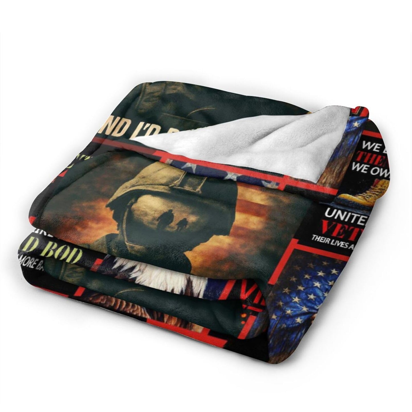 Patriotic Soldier Throw Blanket America Soldier Flannel Blankets American Army Plush Super Soft Cozy Warm Decor Gifts for Boys Girls Kids Adults Men Women 40" x 50"