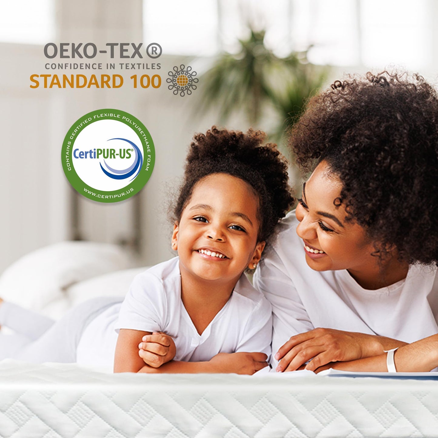 Colvay 3 Inch Gel Memory Foam Mattress Topper Queen Size for Back Pain, Cooling Mattress Pad Bed Topper with Removable and Washable Bamboo Cover, CertiPUR-US & Oeko-Tex Certified – White