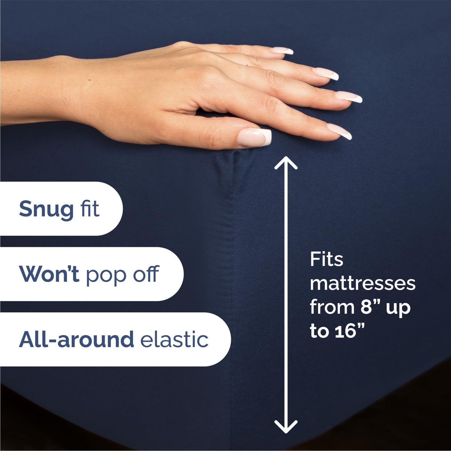 Queen Size 4 Piece Sheet Set - Comfy Breathable & Cooling Sheets - Hotel Luxury Bed Sheets for Women and Men - Deep Pockets, Easy-Fit, Soft and Wrinkle Free Sheets - Navy Blue Oeko-Tex Bed Sheet Set