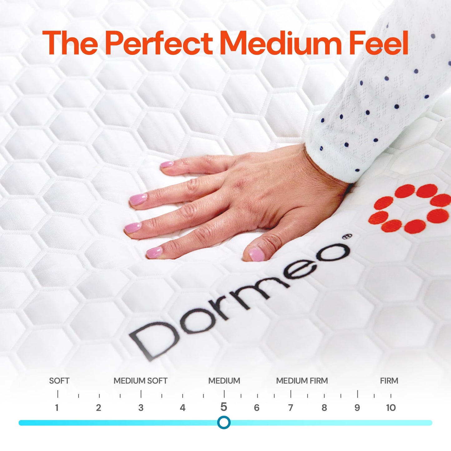 Dormeo Premium Queen Breathable Mattress Topper with 3-Zone OctaspringⓇ Technology for Optimal Back Support, Anti-Slip Bottom, Topper Only - Mattress Not Included