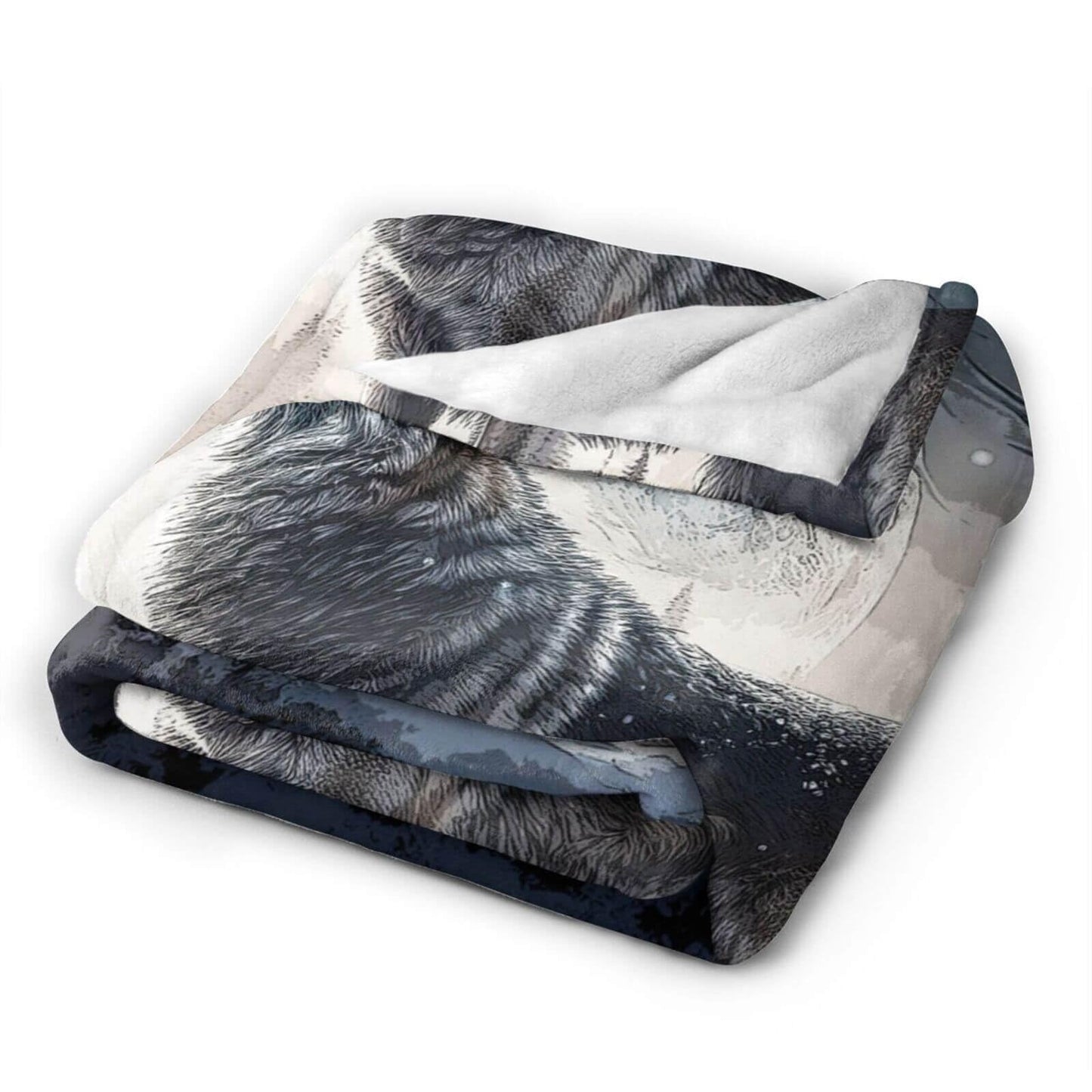 Homieblanket Custom Howling Wolf Blanket with Name for Boys Girls, Personalized Cool Wolf Themed Design Printed Throw Blankets for Kids Lap, Chair Sofa, Giftable Blanket, 40"x 50"