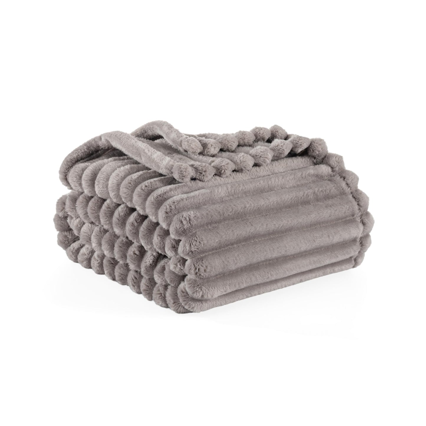 Berkshire Ribbed VelvetLoft® Throw – 330gsm Medium Weight Plush, Extra Soft & Warm Plush Throw Blanket for Bedroom, Couch, Travel – Durable & Easy Care(Stormy Weather, Throw Size 50" x 60")