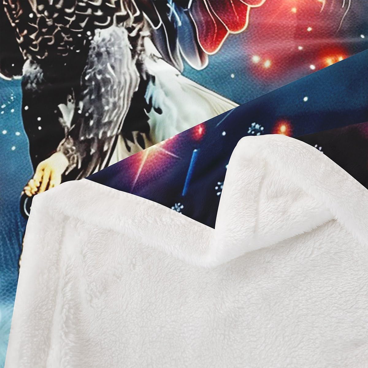 Erosebridal Eagle Throw Bed Blanket American Flag Sherpa Blankets Fireworks Background Eagle Bird Fleece Blankets Flying Animal Flannel Blanket Throw 50"X60" for Kids Boys Teen Room Decor