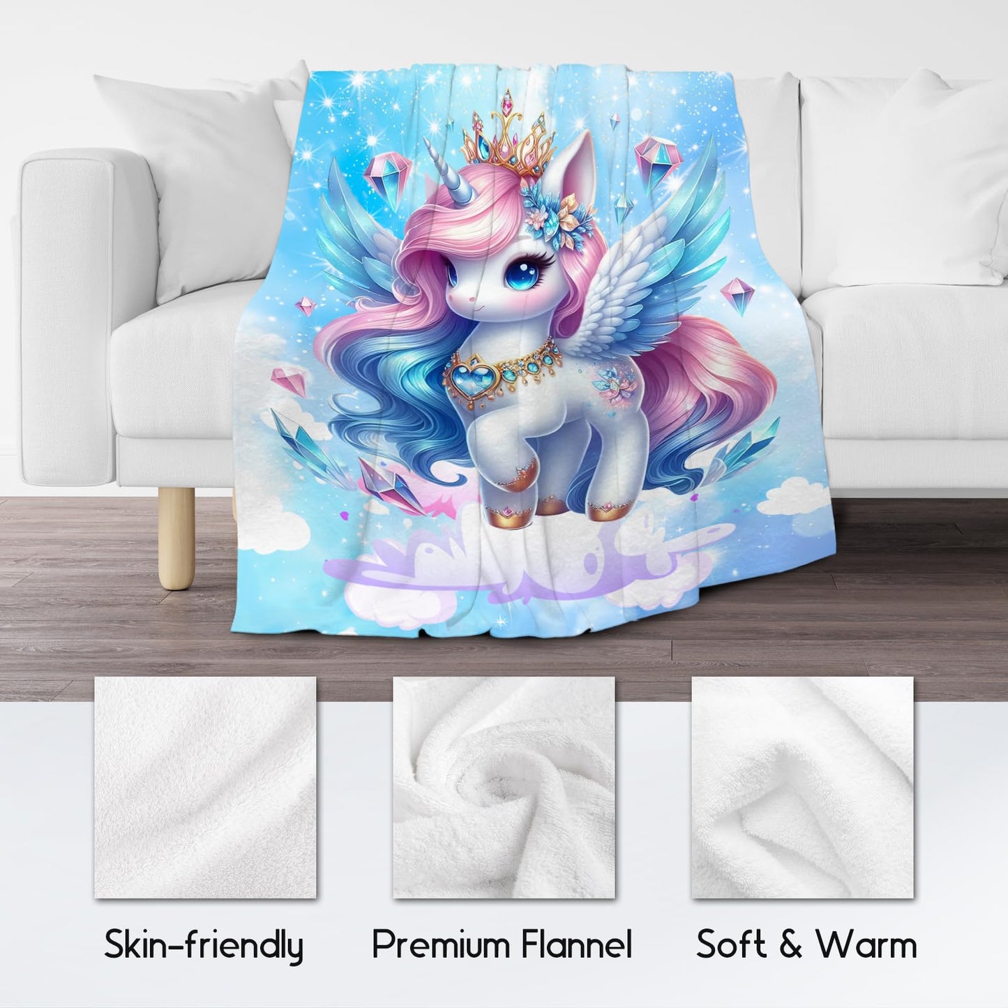 Gifts for Girls, Unicorn Blanket for Kids, Unicorn Fleece Blanket for Girls Daughter, Soft Lightweight Throw for Sofa Couch, 50"x60"