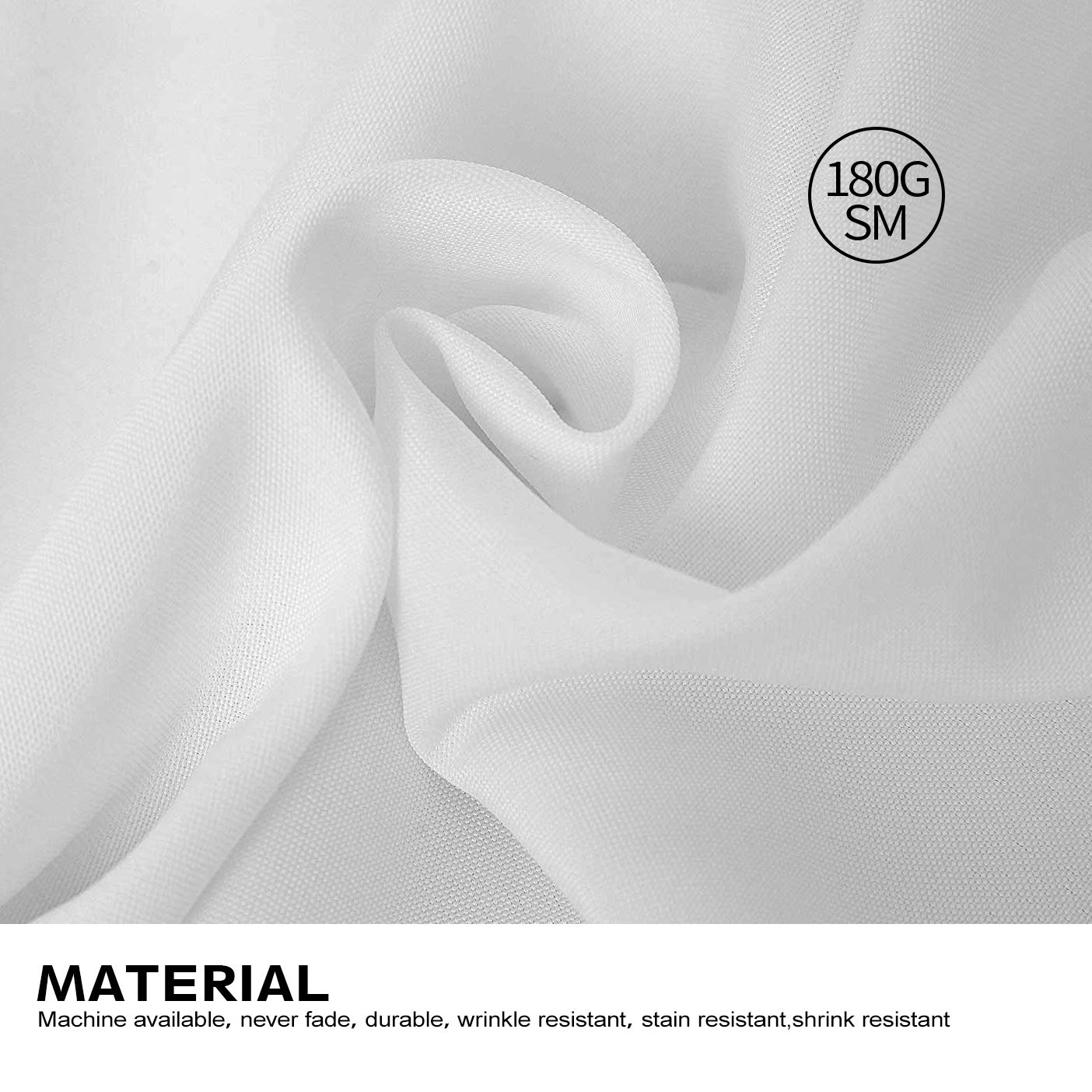 Surmente 2 Pack White Rectangle Tablecloth 90 x 132-inch Rectangular Polyester Table Cloth for Weddings, Banquets, or Restaurants