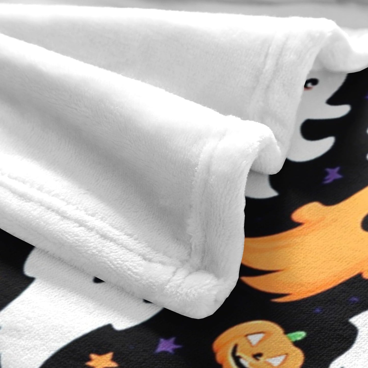 CUSPILO Personalized Halloween Blanket Ghost, Custom Blanket with Text Name, Super Soft Throw Blanket for Couch Bed Sofa, 30"" x 40""
