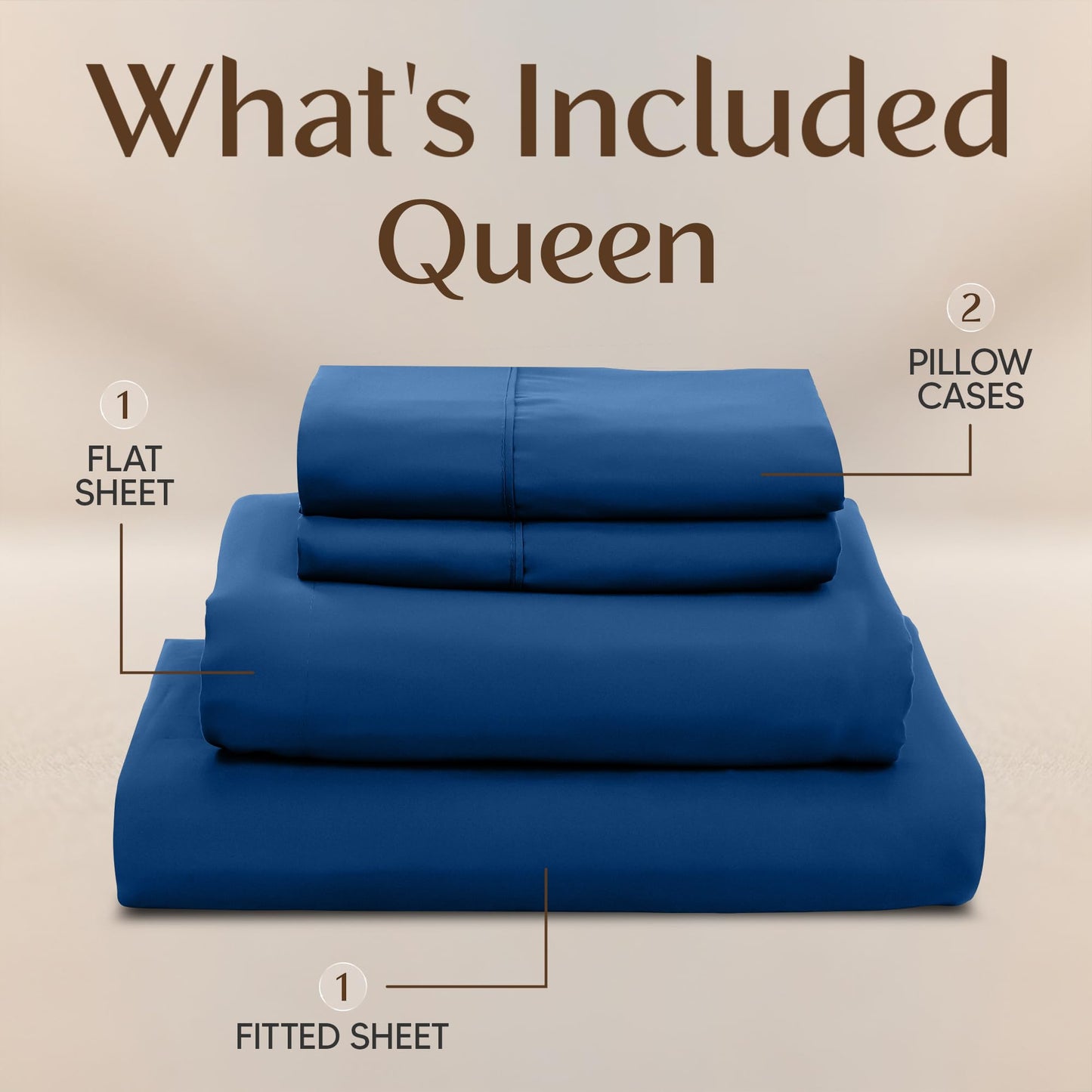 Utopia Bedding Queen Size Sheet Set – 4 Piece Bed Sheets, Soft and Breathable Microfiber, Includes 1 Fitted Sheet, 1 Flat Sheet and 2 Pillowcases – Oeko Tex (Dusk Blue)