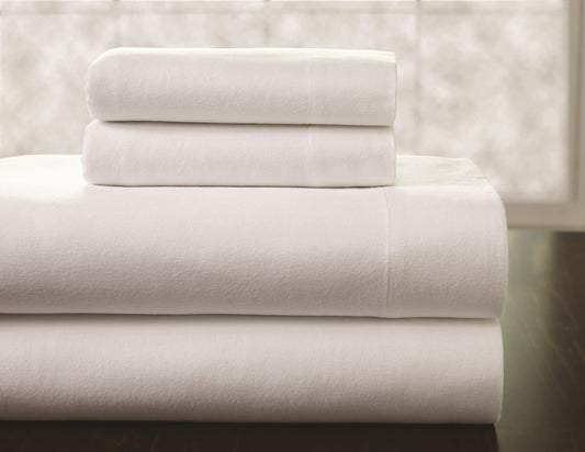 Pointehaven Heavy Weight Flannel Sheet Set, Queen, Ivory - Warm & Cozy - 100% Cotton Flannel Pre-Shrunk -170 GSM -Deep Pockets -Easy Fit Elastic All Around-Comfy Double Brushed