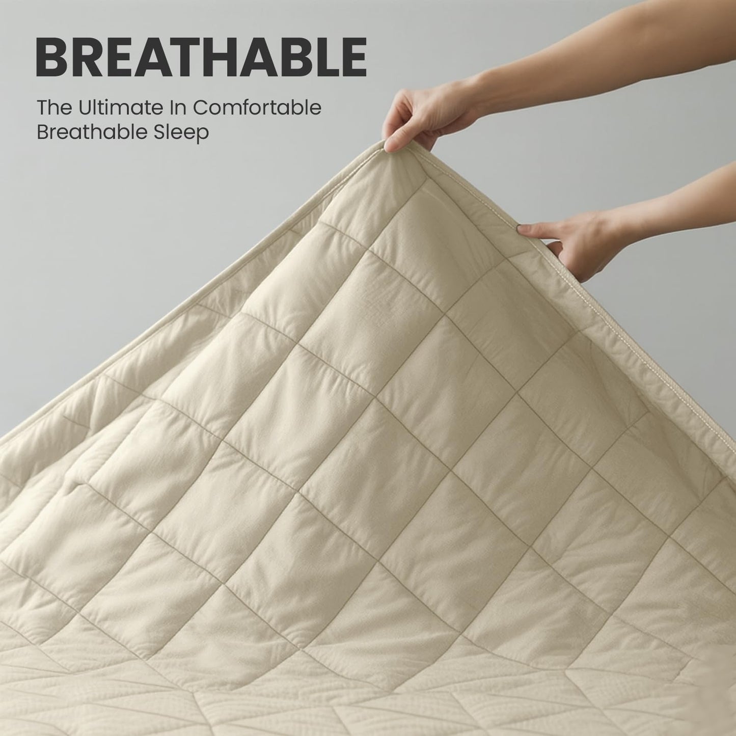 Twin Mattress Protector,Waterproof Mattress Protector Fitted Up to 16" Deep Pocket, Soft Breathable Bed Mattress Cover for Bedroom,Doom Room,(Khaki)