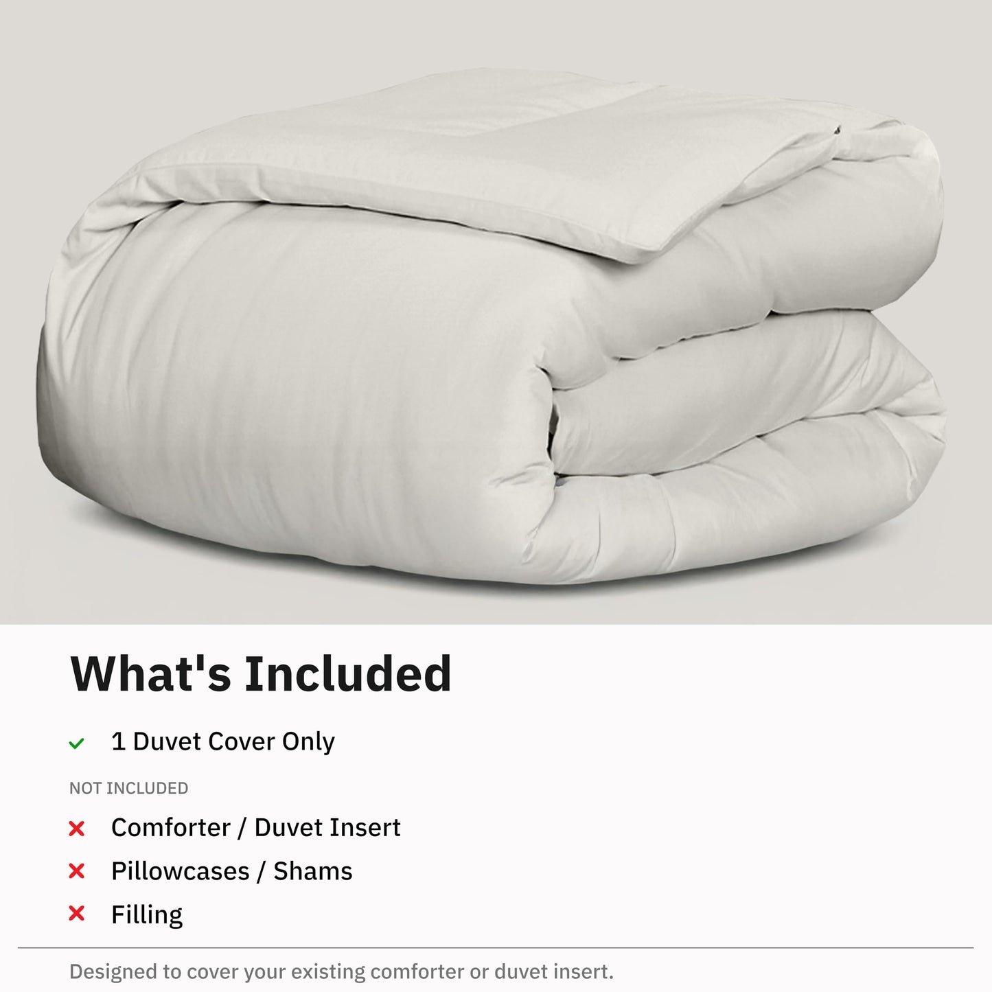 California Design Den Full/Queen Duvet Cover Only - Winner Good Housekeeping Best Bedding Awards 2025, Soft 400 Thread Count Sateen, 100% Cotton Duvet Cover - Ivory (Pale Tone)