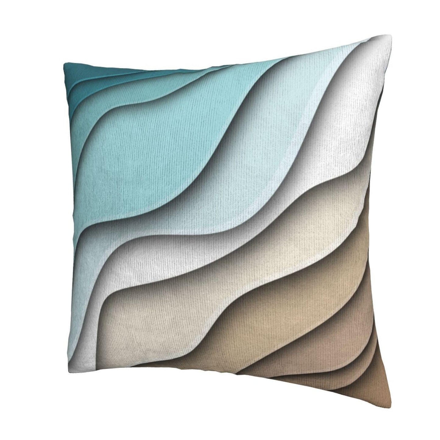 Droerfes Teal Wave Throw Pillow Covers Set of 2 Couch Pillow Case Decoration Cushion Covers for Sofa Home Living Room Bedroom Outdoor 18X18 Inch