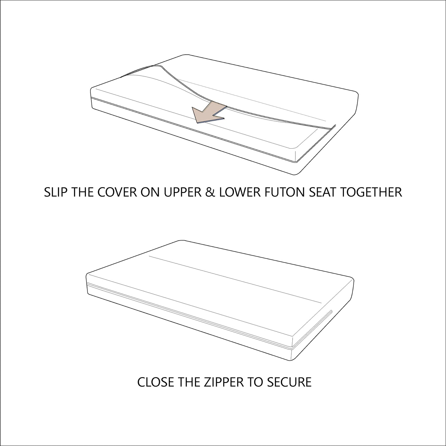 LANE LINEN Futon Covers Full Size, 100% Cotton Slipcovers, Full Size Mattress Cover for Futon Sofa Bed, Foldable Armless Sofa Cover, Zippered Couch Cover - Rust