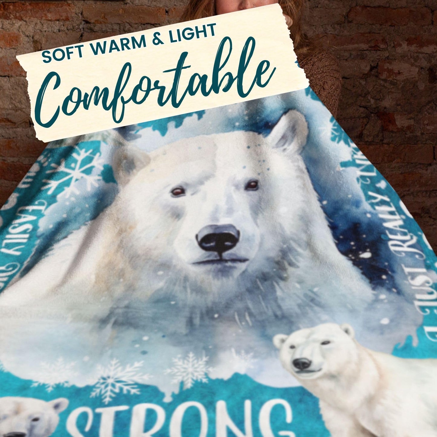 Polar Bear Gifts for Women, Polar Bear are My Spirit Animal, Throw Blanket for Bed, Couch, Gifts for Women, Girls, 50x65 Inches