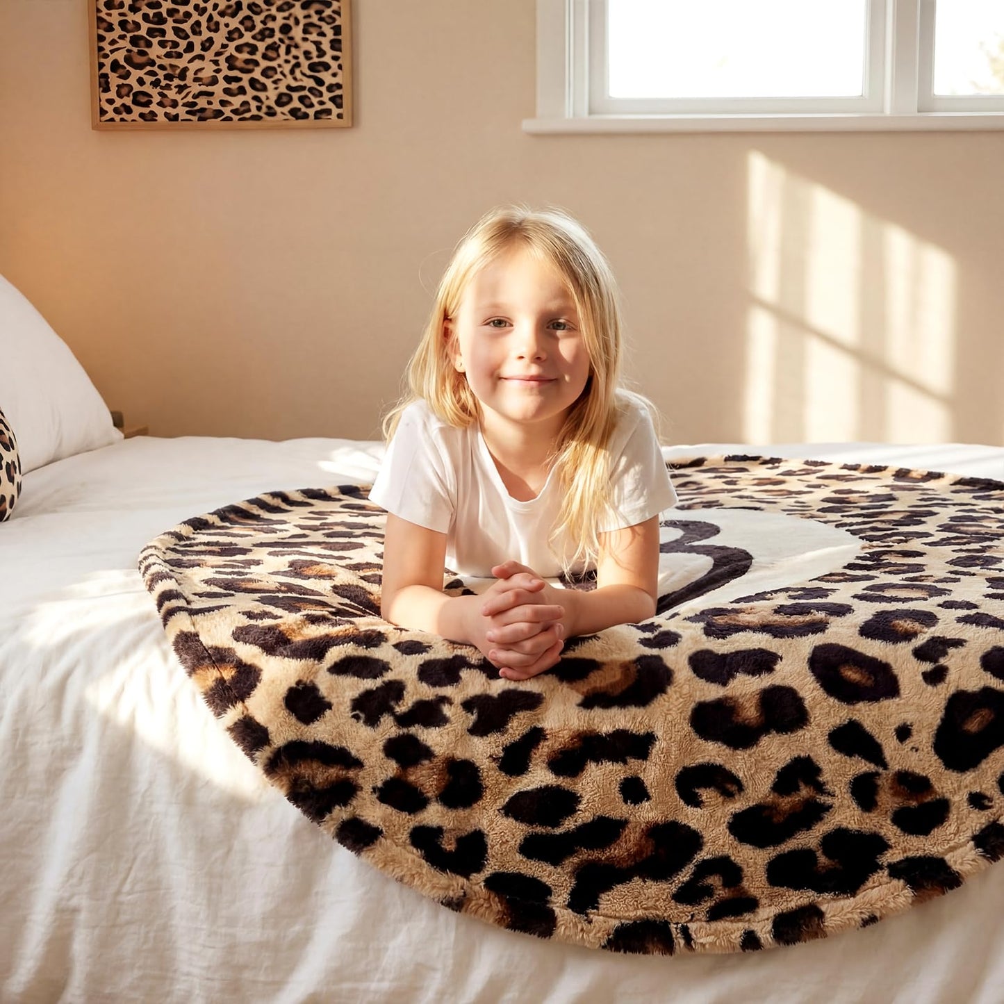 Lumina Garden Cheetah 8 Ball Throw Blanket, 60" Round Leopard Print Blanket Fleece Soft Cozy Fluffy Plush Couch Throw Area Rug Y2k Novelty Decor for Bed Sofa Bedroom Living Indoor Travel Home