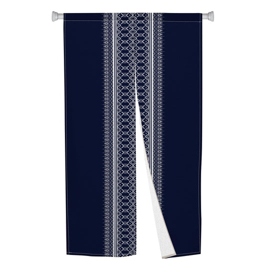 Leowefowa Japanese Noren Doorway Curtain Japanese Window Treatment Long Style Curtain for Doorway Navy Blue Strips Printed Door Tapestry Panel for Room Bistro Kitchen Hoom Decoration, 33.5"x 70.9"