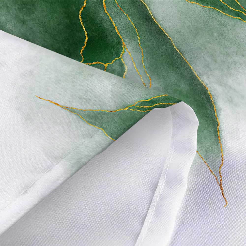 MERCHR Green and Gold Marble Shower Curtain, Dark Emerald Sage Hunter Olive Green Fabric Shower Curtains Set for Bathroom, Modern Golden White Restroom Decor Accessories with Hooks 72X 72 Inch