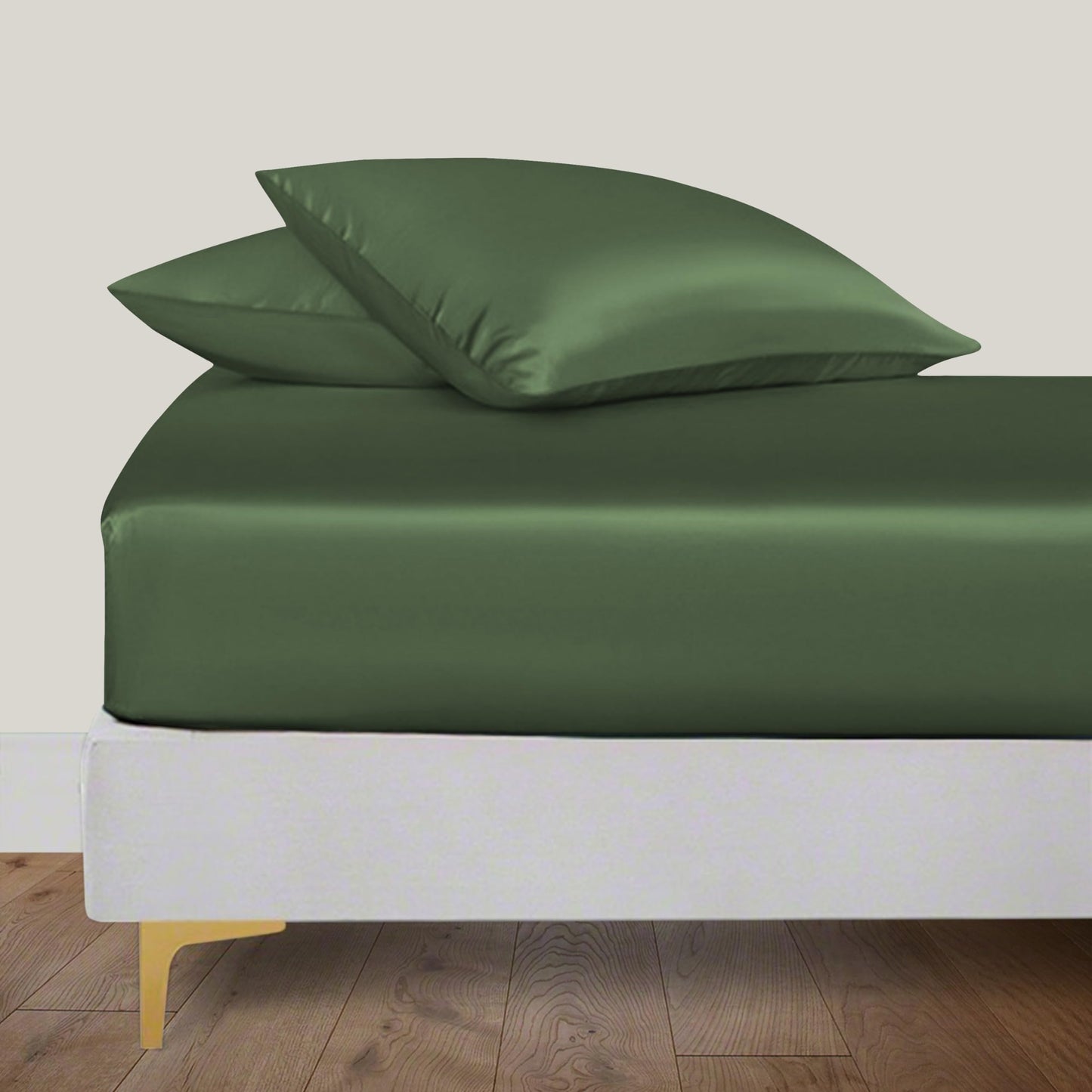 LINENWALAS Fitted Sheet Only Viscose Derived from Bamboo, Bottom Sheet for Full Size Bed – 16” Deep Pocket, All Around Snug Fit – Cooling, Breathable, Soft, Hypoallergenic (Avocado Green, Full)