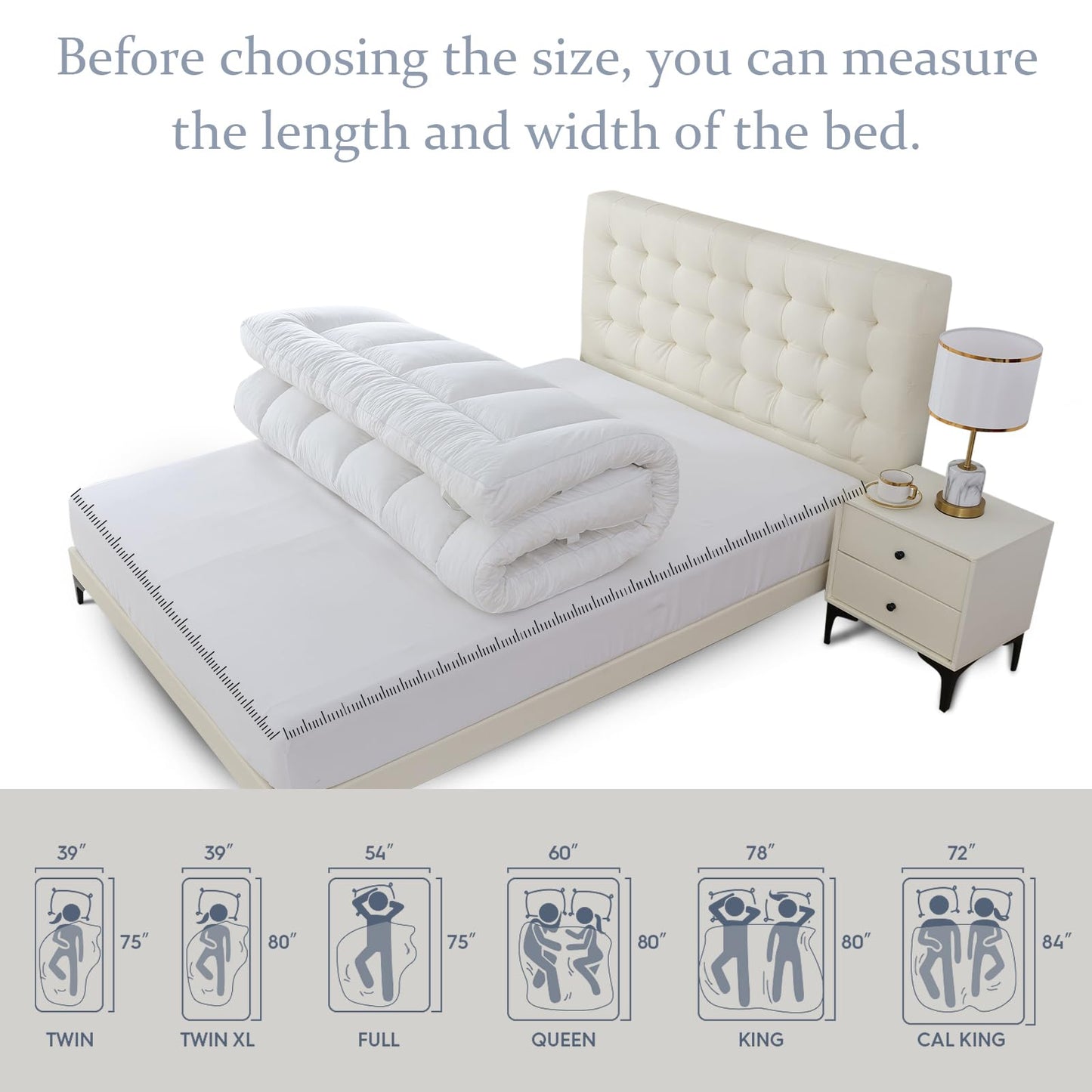 WhatsBedding 5 inch Memory Foam Mattress Topper Full Size for Back Pain, Soft Breathable Cover, Comfort Supportive Pillow Top Mattress Topper, 2000GSM Fluffy Shredded Memory Foam Filled