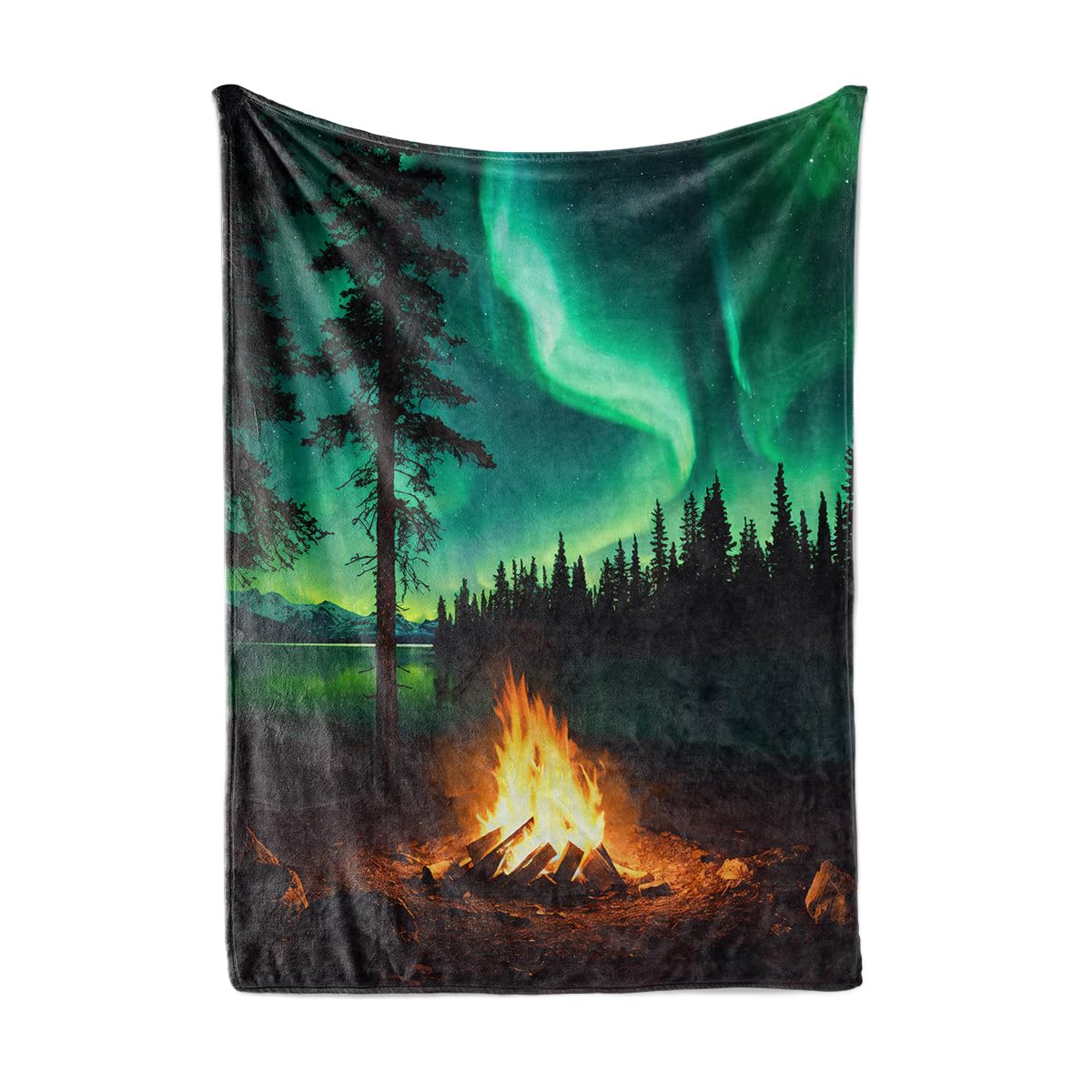 HUNXIAOJ Northern Lights Blanket Aurora Borealis Throw Blanket Northern Lights Gifts Landscape Decor Warm Soft Flannel for Girls Boys Women Teens Adults Bed Sofa Couch (50 in x 60 in)