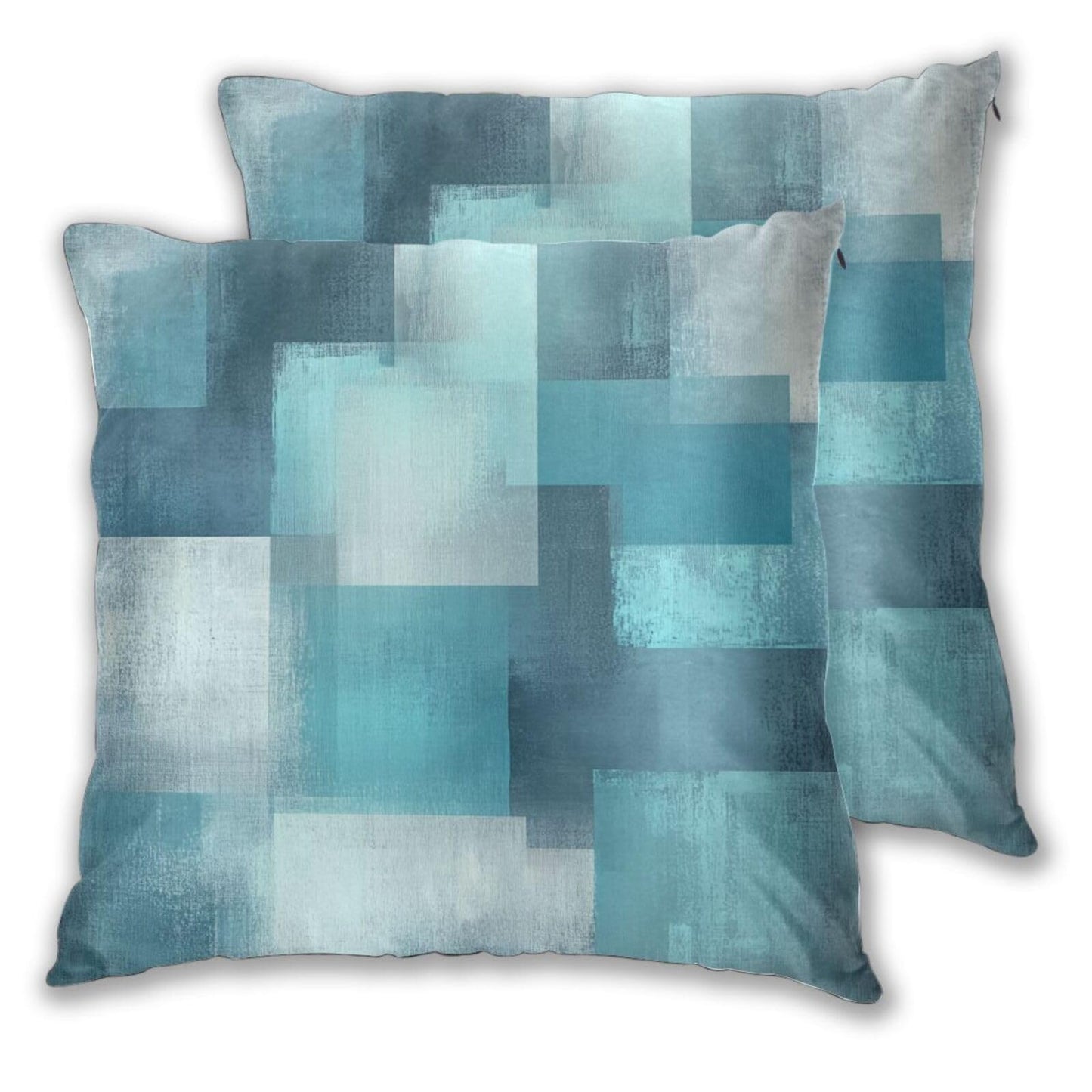 Droerfes Turquoise Grey Teal Throw Pillow Covers Set of 2 Couch Pillow Case Decoration Cushion Covers for Sofa Home Living Room Bedroom Outdoor 18X18 Inch