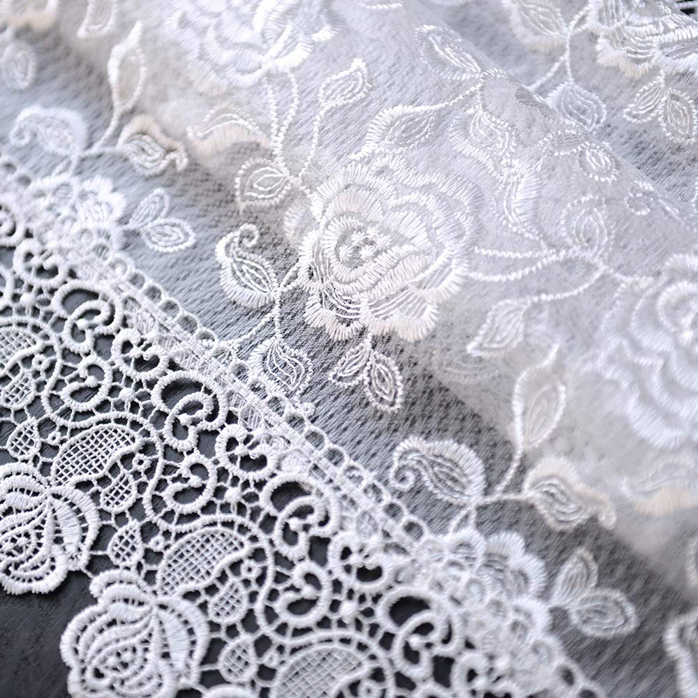 ARTABLE Rectangle Small Table Cloth Lace Macrame Vintage Tablecloth Shabby Chic Embroidered Oblong Table Cover for Wedding Banquet Holiday Long Dinner Tables (Offwhite, 43"x43")