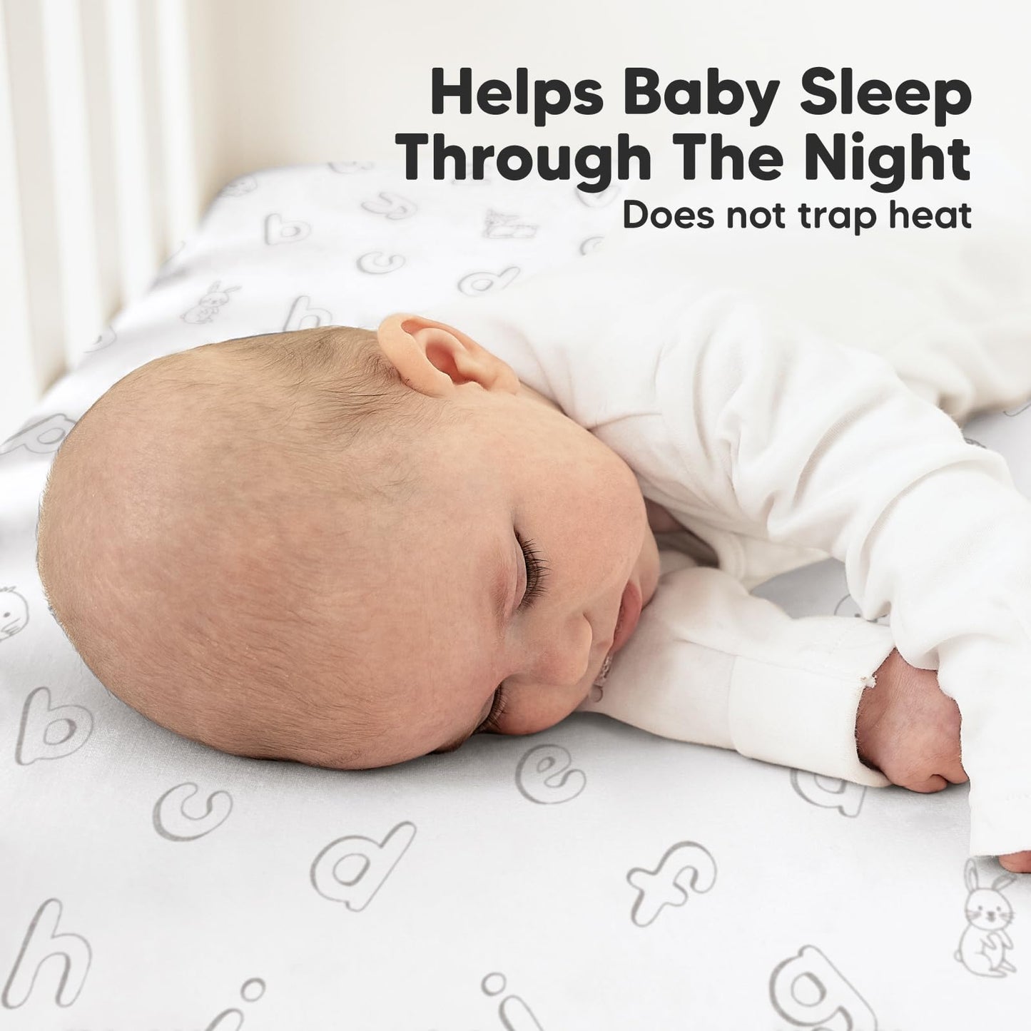 KeaBabies 2-Pack Organic Cotton Crib Sheets for Boys, Girls - 52x28 Fitted Crib Mattress Sheet Neutral, Breathable Cover for Baby Bed Set, Toddler Mattress, Soft & Cute Prints (ABC Land Sky)