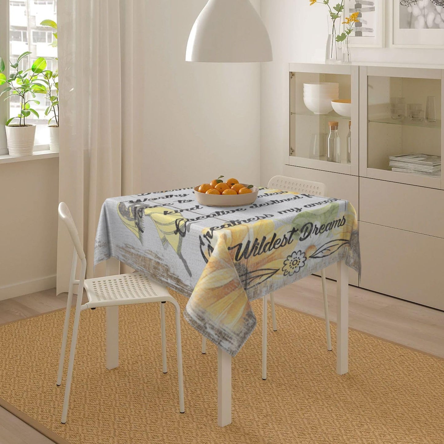 African America Women Inspirational Quote 55 - Inch Square Tablecloth - Wrinkle - Resistant Polyester Table Cover for Dining Room, Parties & Events