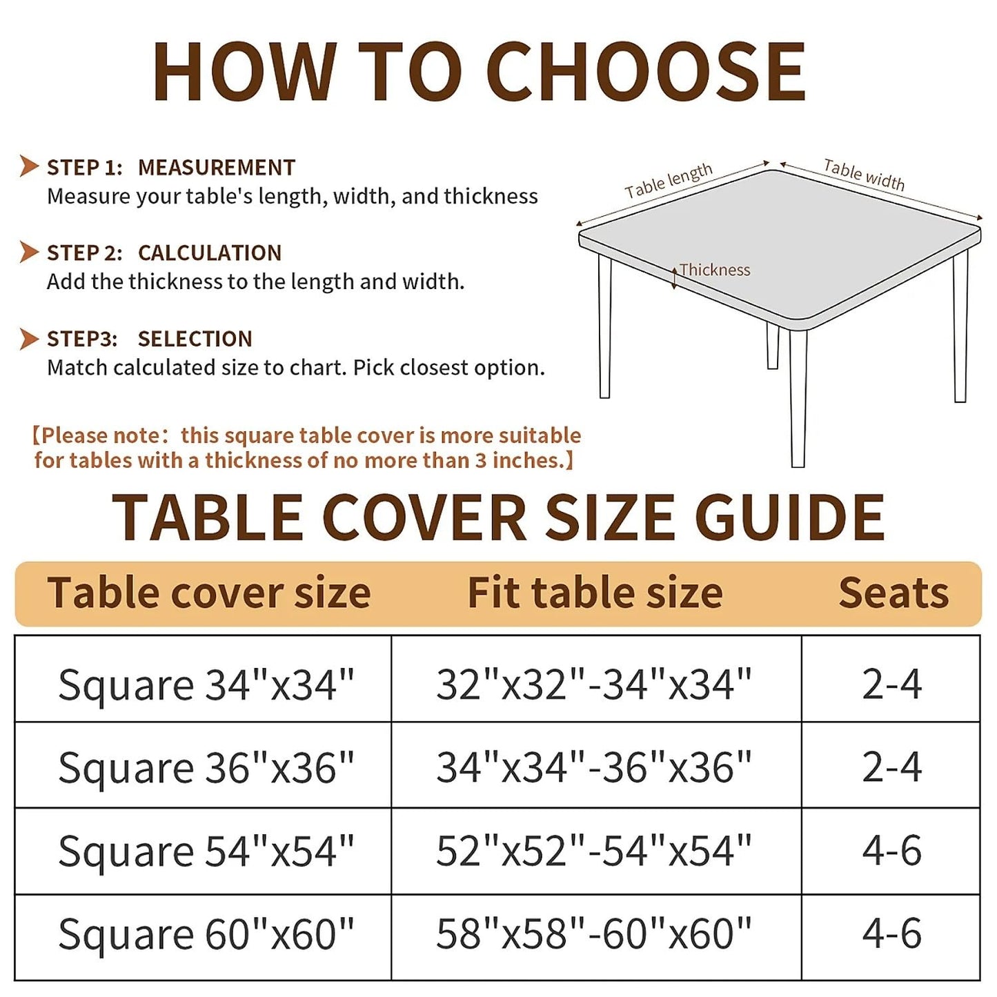 ARTSGOO Square Fitted Tablecloth with Elastic Edge Design Table Cover Waterproof Stain-Resistant Wipeable Table Cloth for Kitchen Dining Picnic Patio Outdoor Party Sunflower 34X34 Inch
