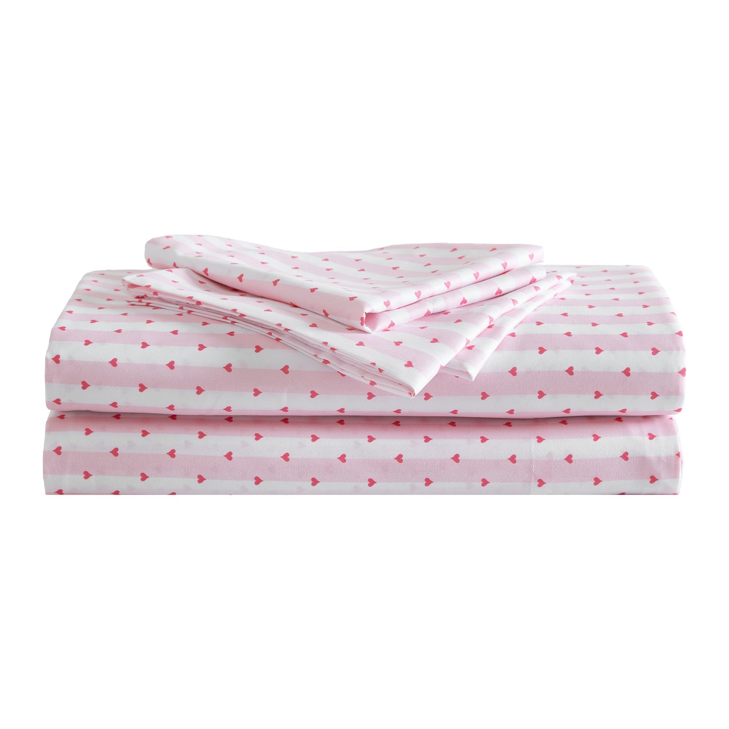 Betsey Johnson - Queen Sheet Set with Fitted Sheet & Pillowcases, Fade & Wrinkle-Free Bedding, Deep Pocket, Dorm Room Essentials, Wonderland Stripe Pink