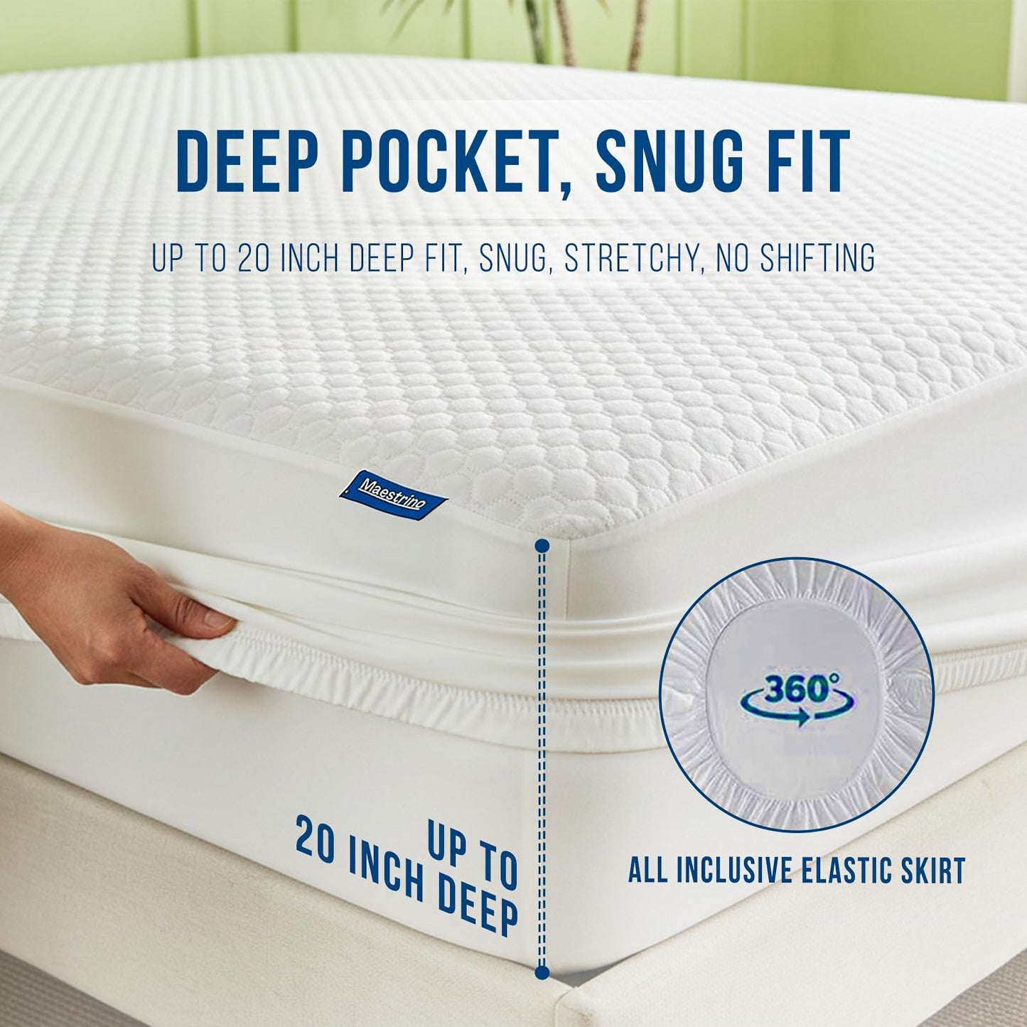 Luxury King Size Tencel Waterproof Mattress Protector Deep Pocket - Premium Cooling Bed Cover Pad - Hypoallergenic & Allergy-Friendly - Oeko-Tex Certified - Ultra Soft & Breathable