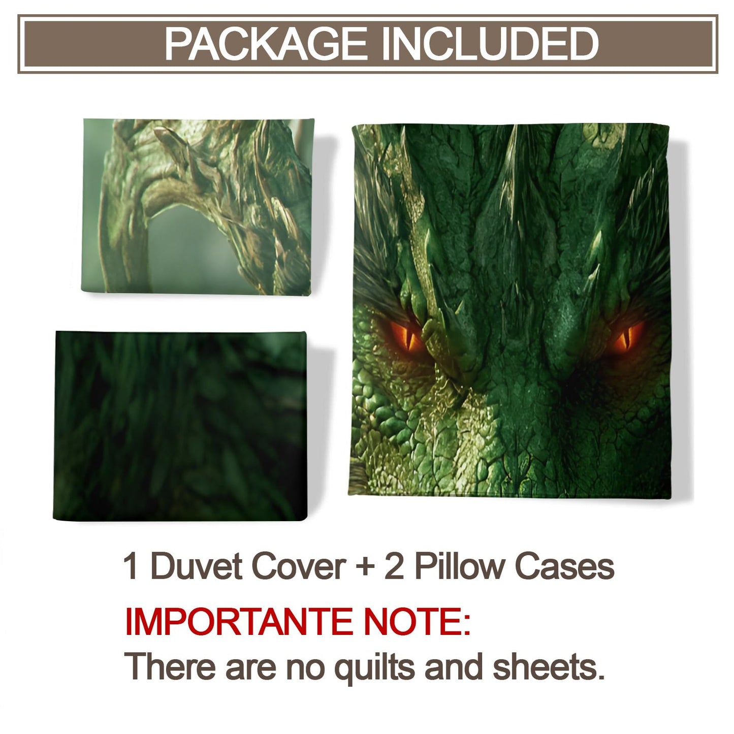 PAISUOQ Dragon Duvet Cover King Size, Fantasy Dragon Bedding Set, 3 Piece, Soft Microfiber Patterned Comforter Cover with Zipper Ties & 2 Pillowcase, Jungle Animal Bedroom Decor & Gifts