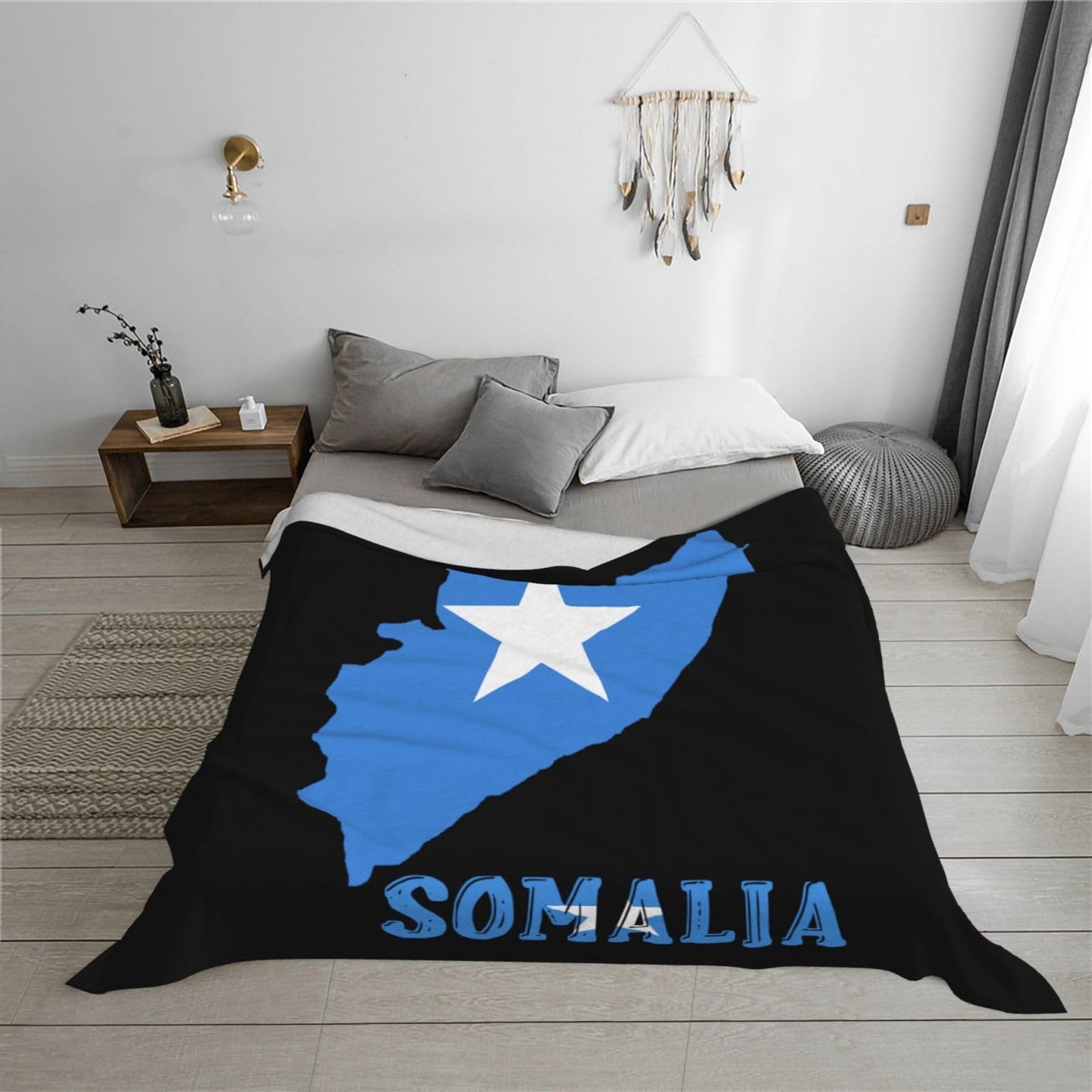 Somalia Throw Blanket for Bed and Couch Warm Winter Style - Lightweight Cozy Blanket for All Seasons