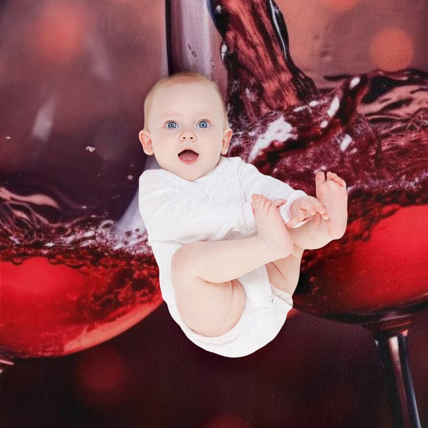 Vuiopuf Red Wine Glass Cheers Print Blanket Lightweight Wrinkle-Resistant for Cozy Lounging, Picnics, Yoga, Decor Gifting