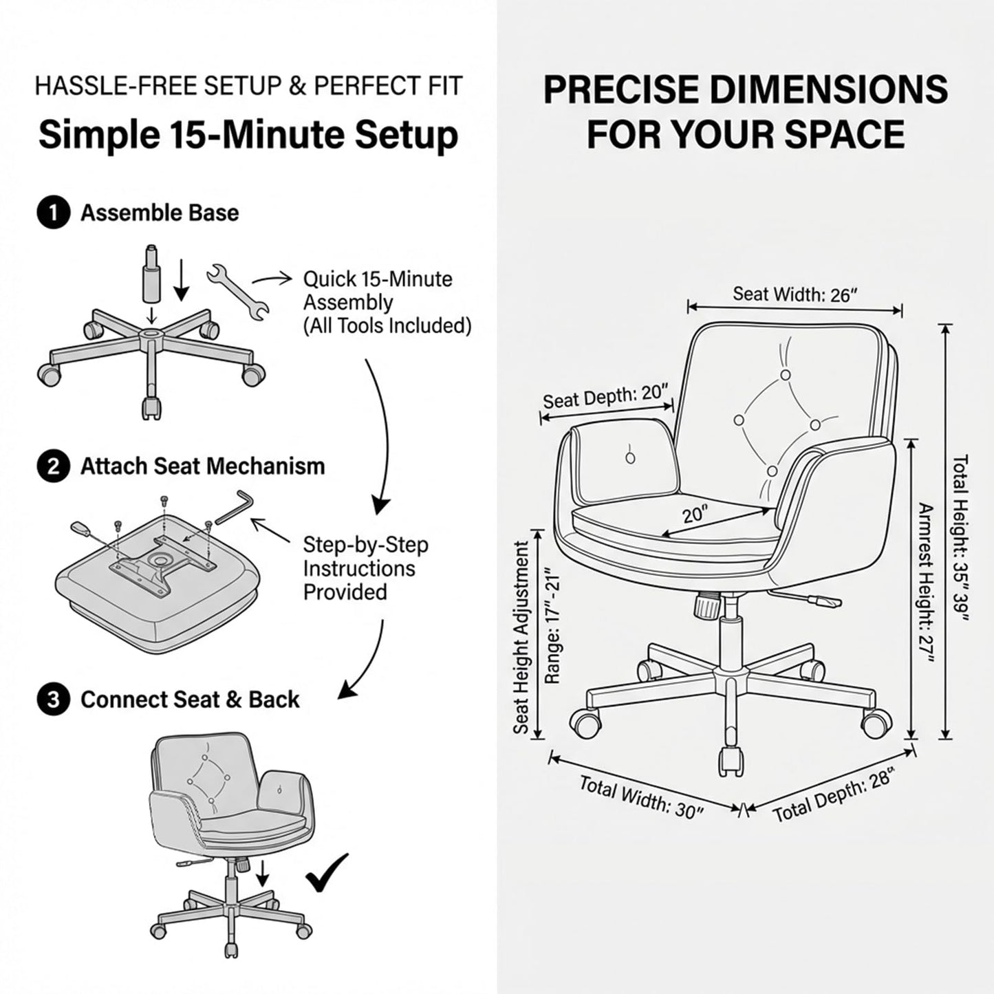 Sepnine Swivel Criss Cross Chair, Cross Legged Desk Chair for Home Office Comfortable Chair with Dirt-Proof (Black)